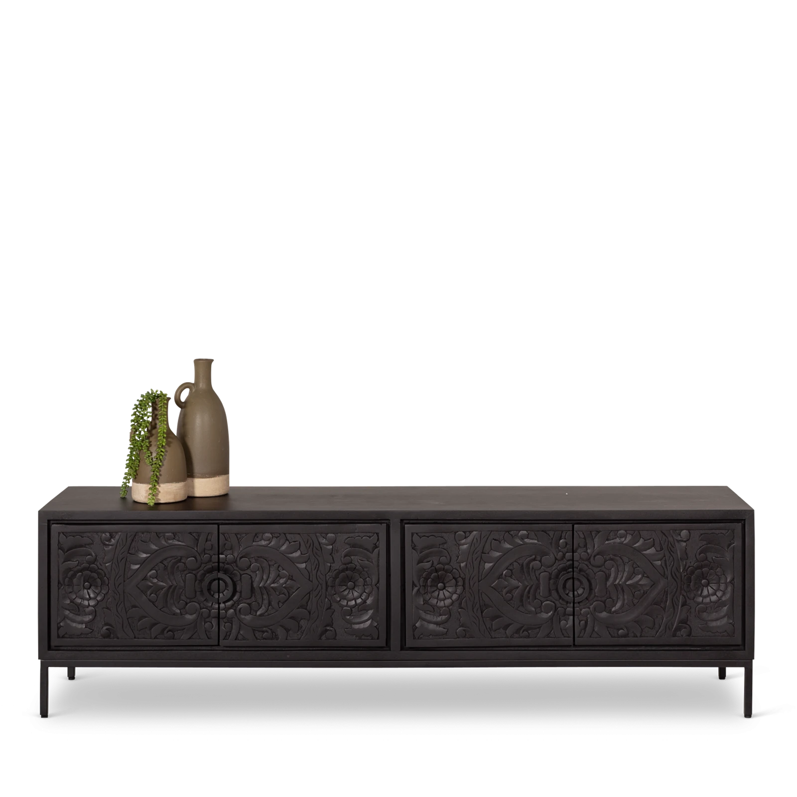 TV meubel (190cm/dicht) Belleville - Zwart