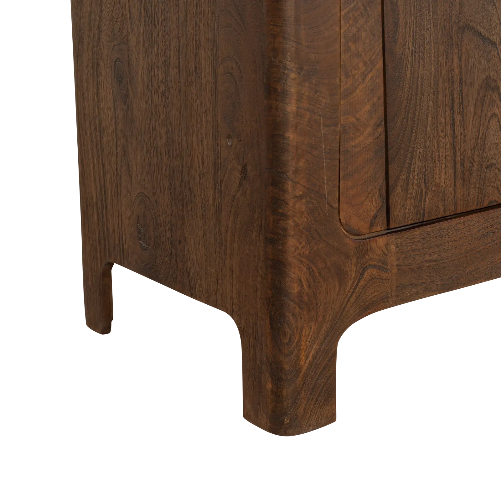 Buffetkast Latara - 200 cm - 8-deurs - Mangohout Cacao Bruin - 4 glasdeuren, 4 dichte deuren
