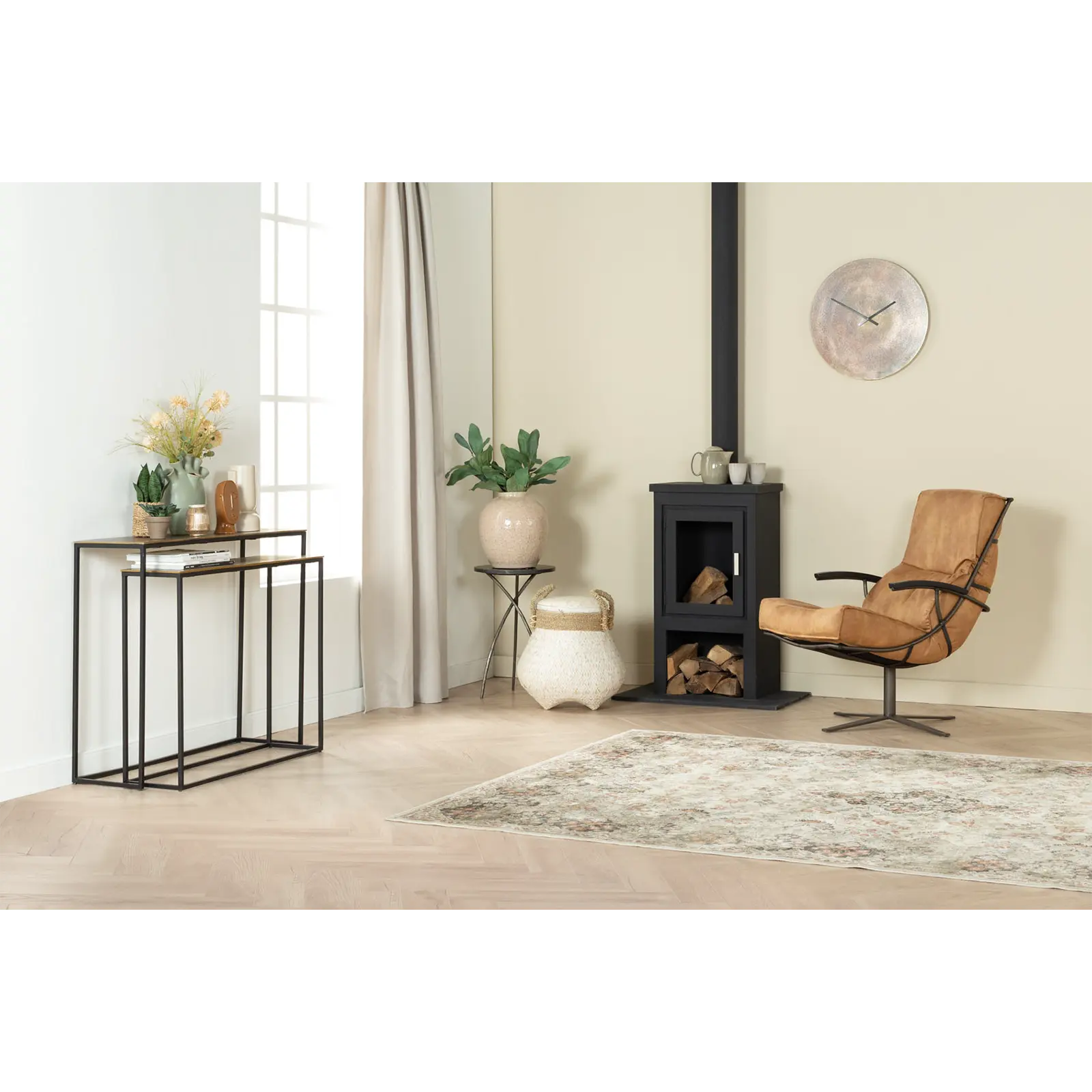 Sidetable set van 2 Yentl - rechthoek - metaal Vintage Goud