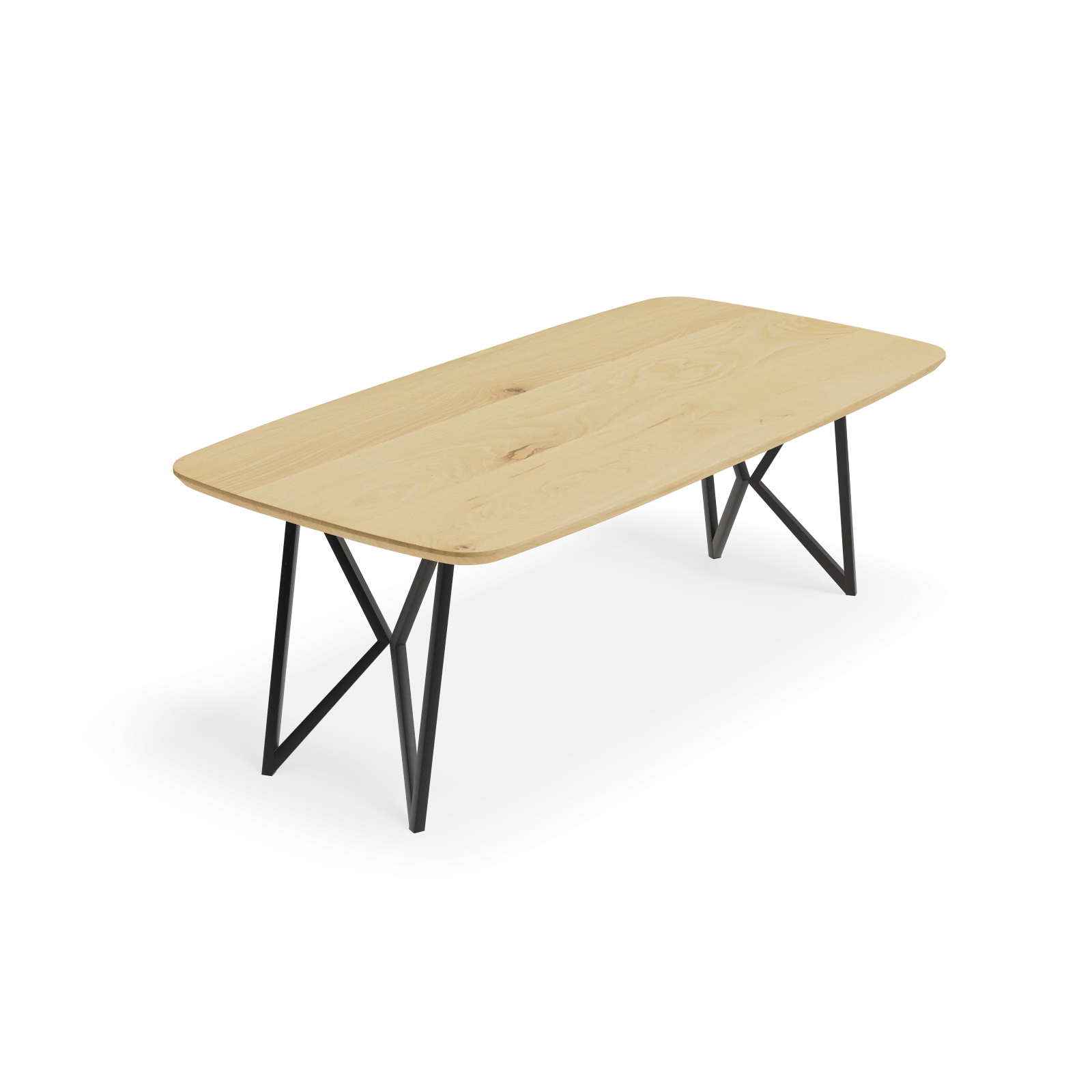 Eettafel Crosse Los - Deens Ovaal Eiken Nature white (220x110cm)
