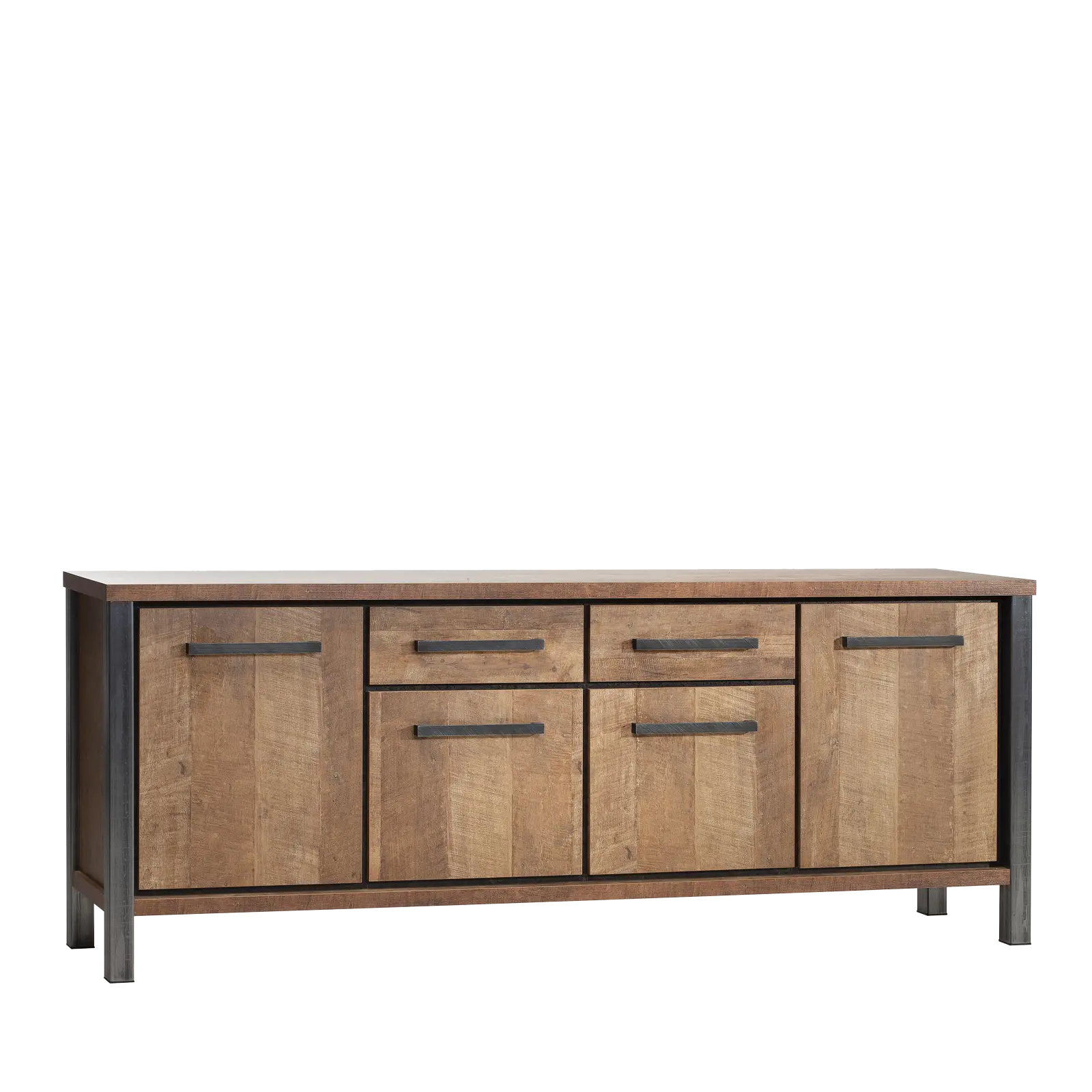 Dressoir Kinga - 240 cm - Lamulux Old Teak - 4 deuren, 2 laden