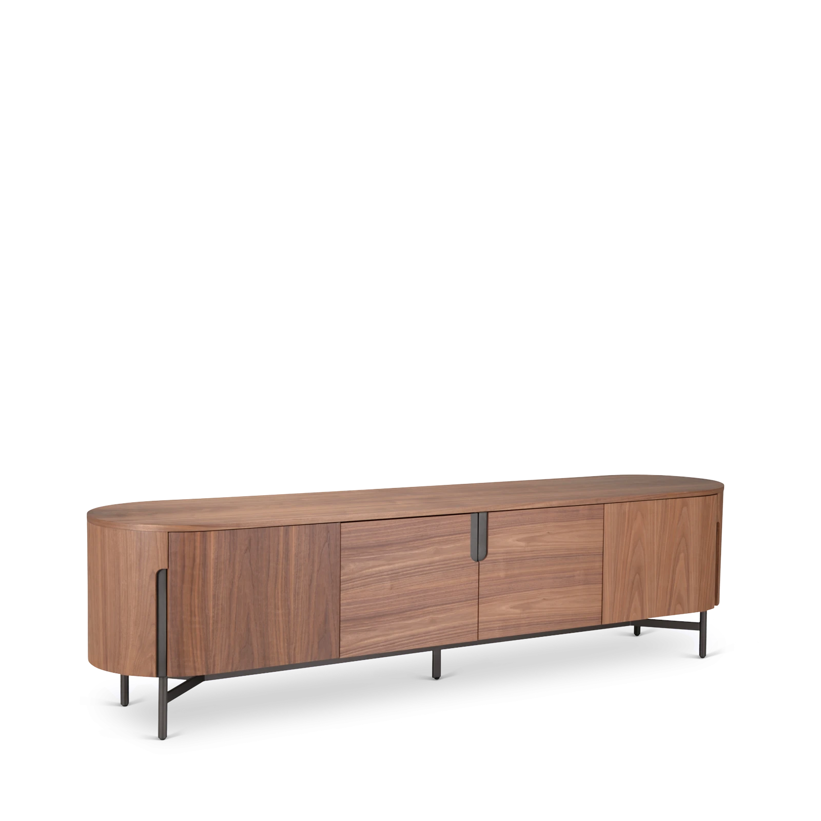 TV dressoir (poot: bronze) Fidenza - Walnoot 