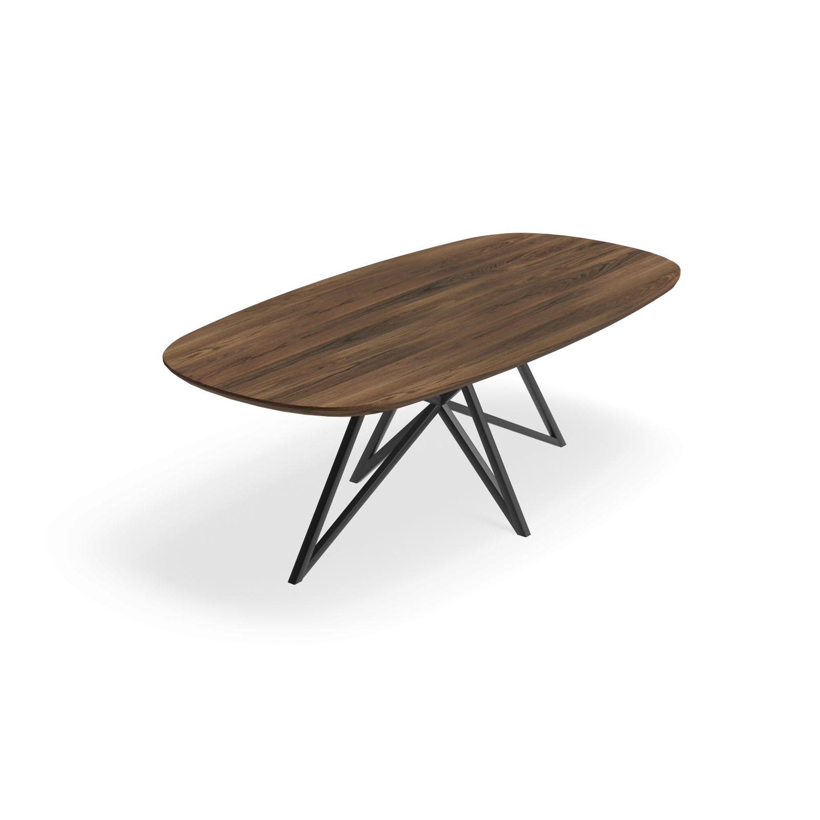 Eettafel Crosse - Boat Shape Notenhout (220x110cm)