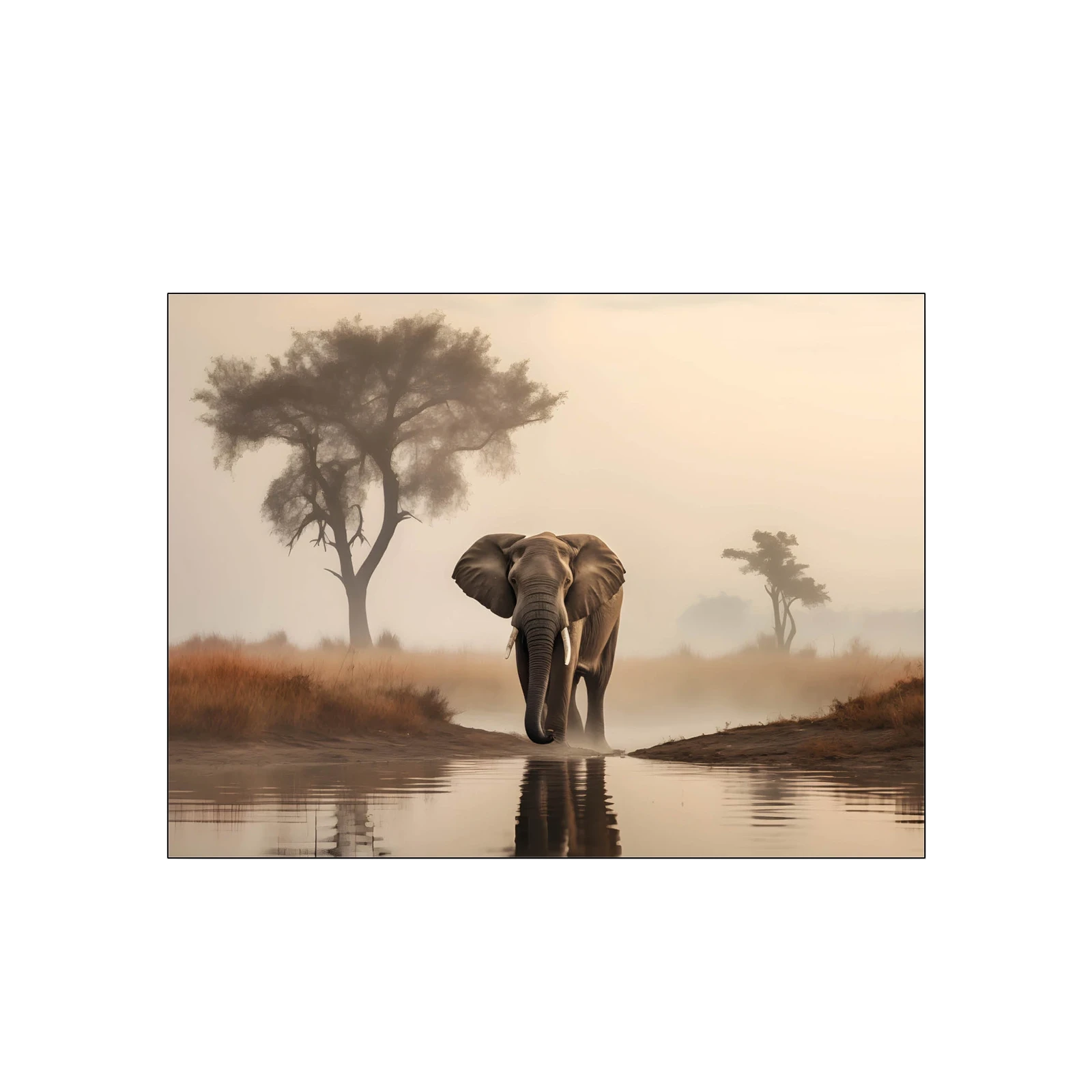 Wanddecoratie 80x110 Savannah Elephant (small)