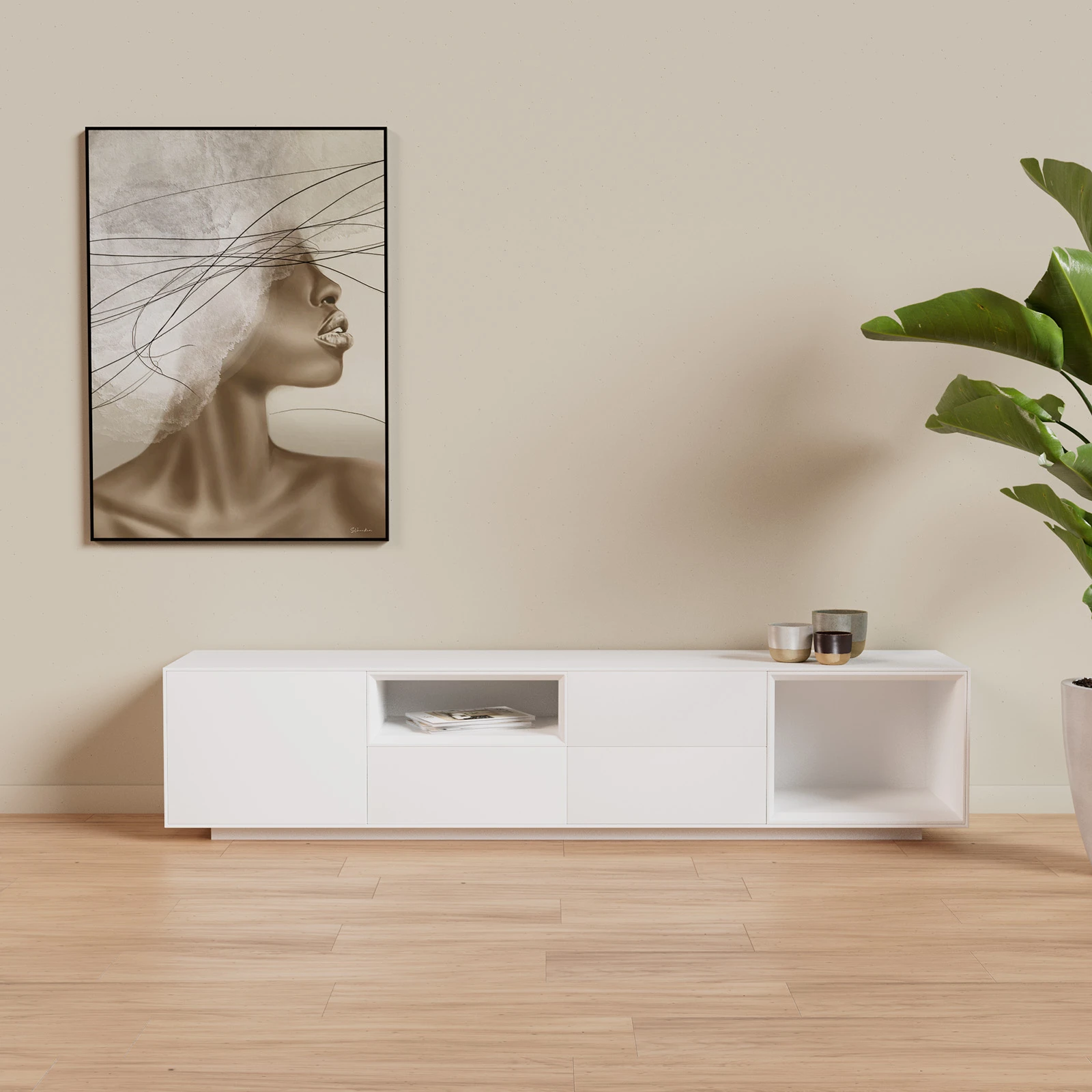 TV Meubel Signal White 200cm Plint