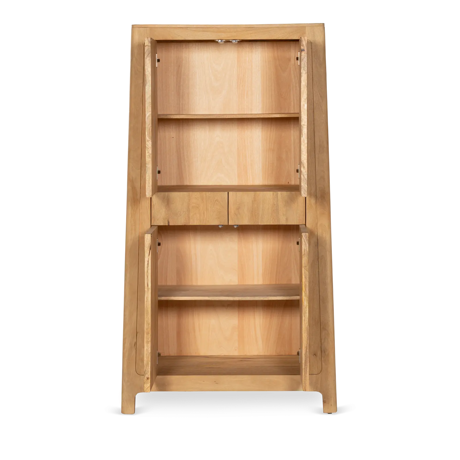 Opbergkast Latara - 100 cm - Mangohout Loom Naturel - 4 deuren