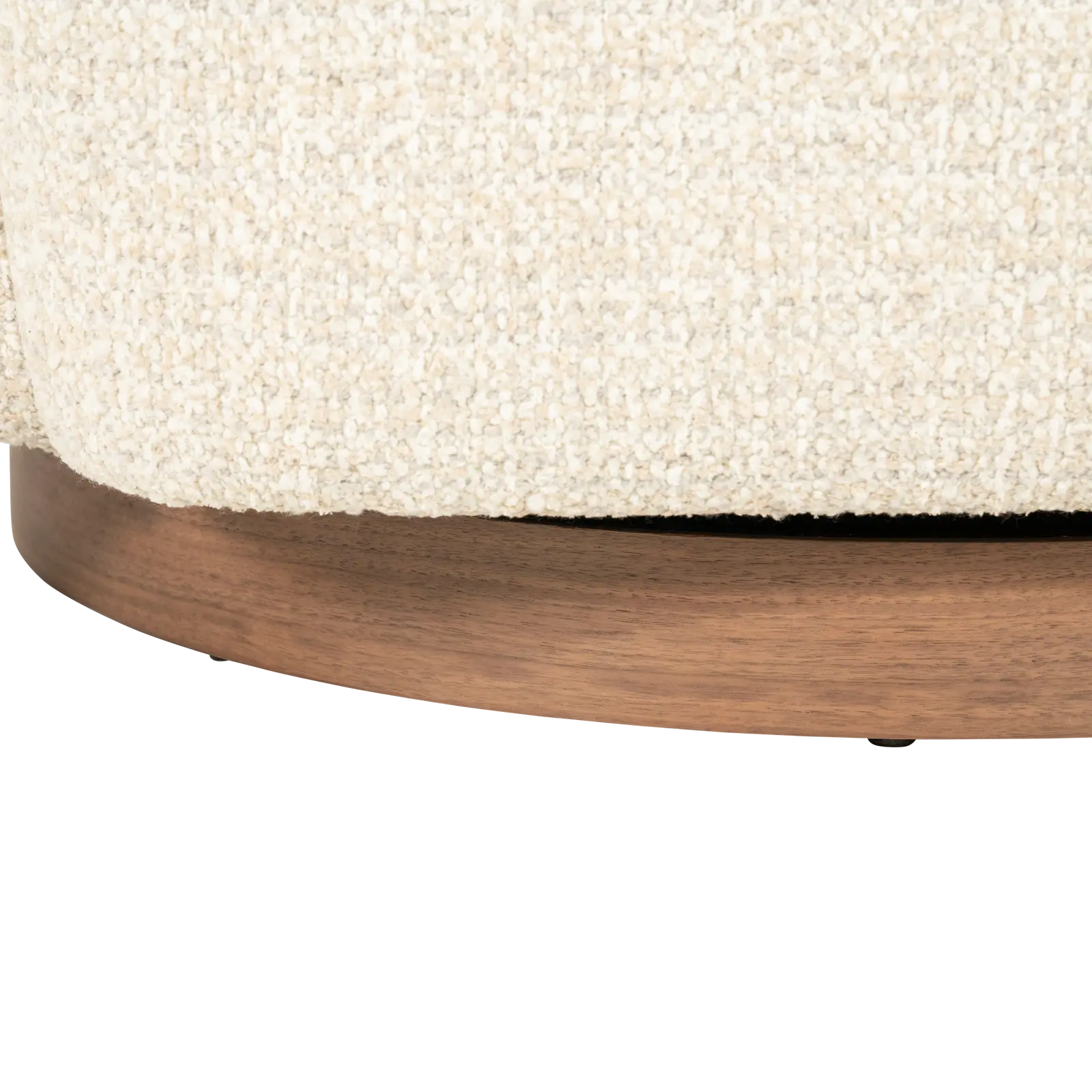 Fauteuil Jordan - draaibaar - stof Asti Beige - grof geweven - ronde vorm