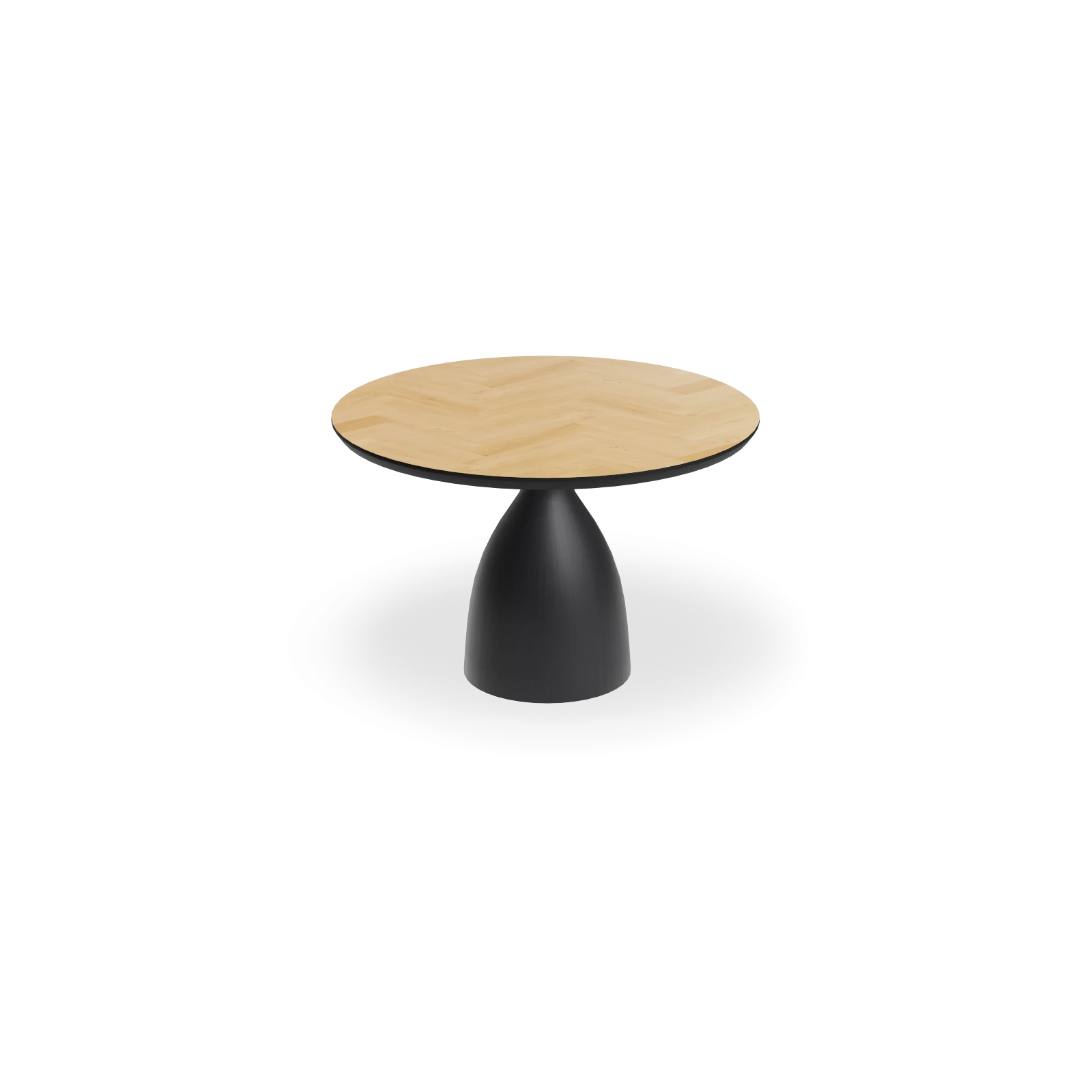 Eettafel Dome - Rond Eiken Visgraat Nature White (120cm)