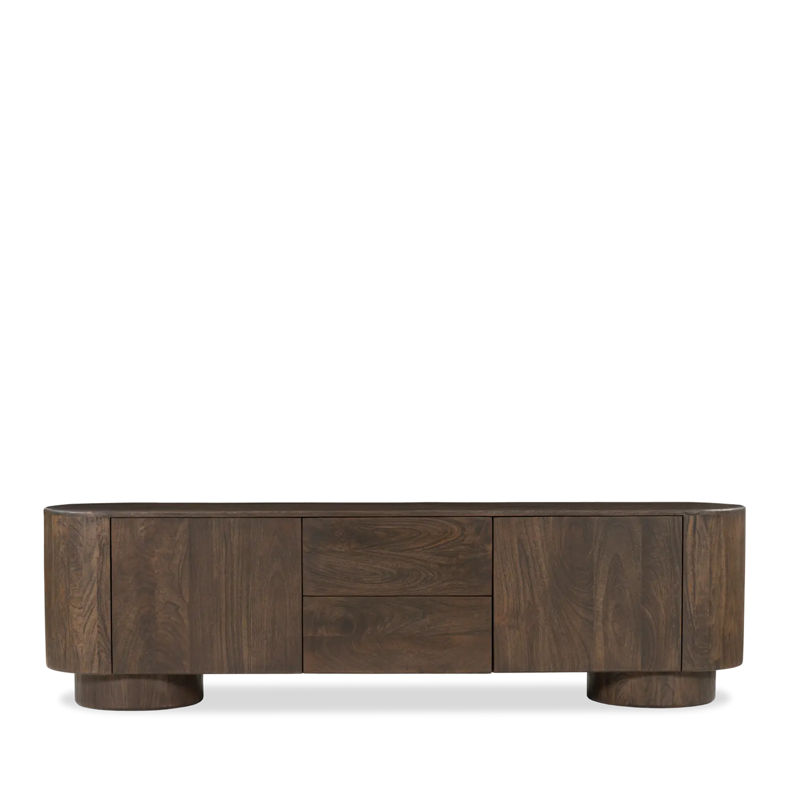 TV meubel Kess - 190 cm - Mangohout Cacao Bruin - 2 deuren, 2 laden