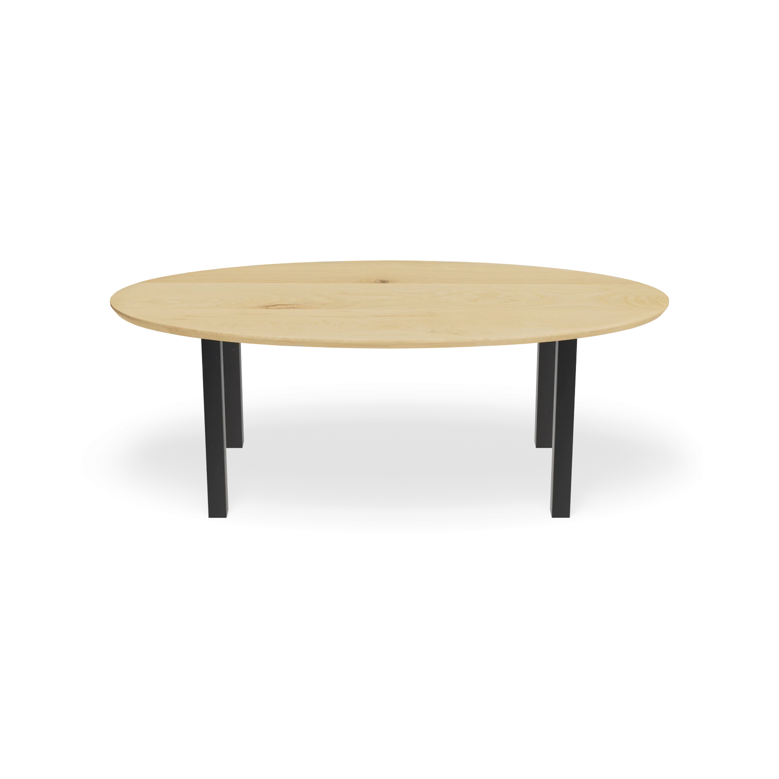 Eettafel Rechte Poot (80cm) - Ovaal Eiken Nature White (220x110cm)