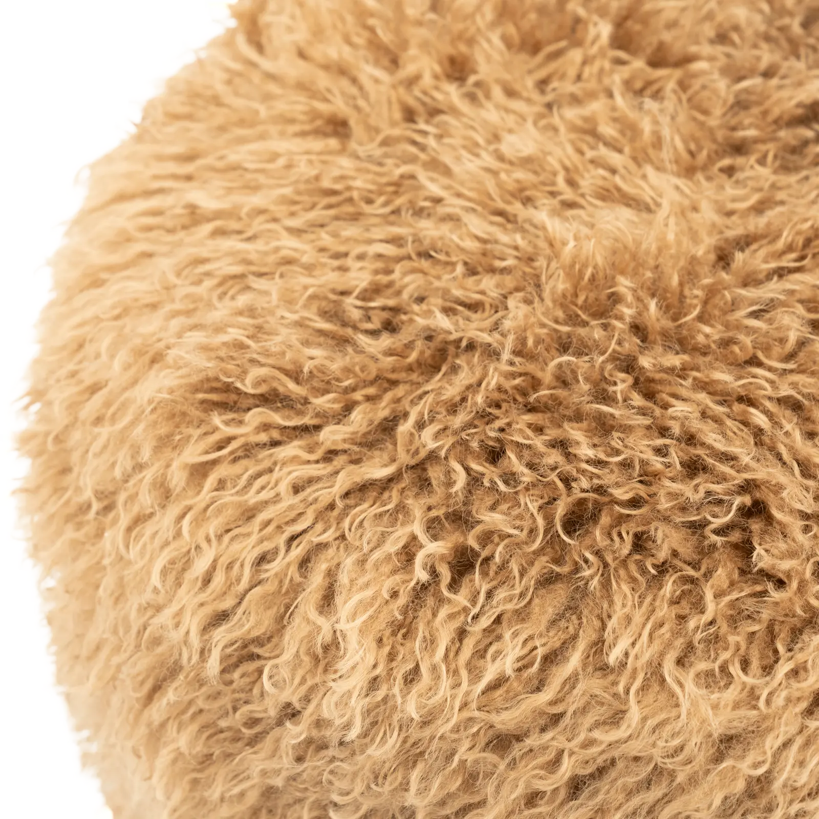 Poef Doodly - Ø40 cm - Fluffy - Taupe