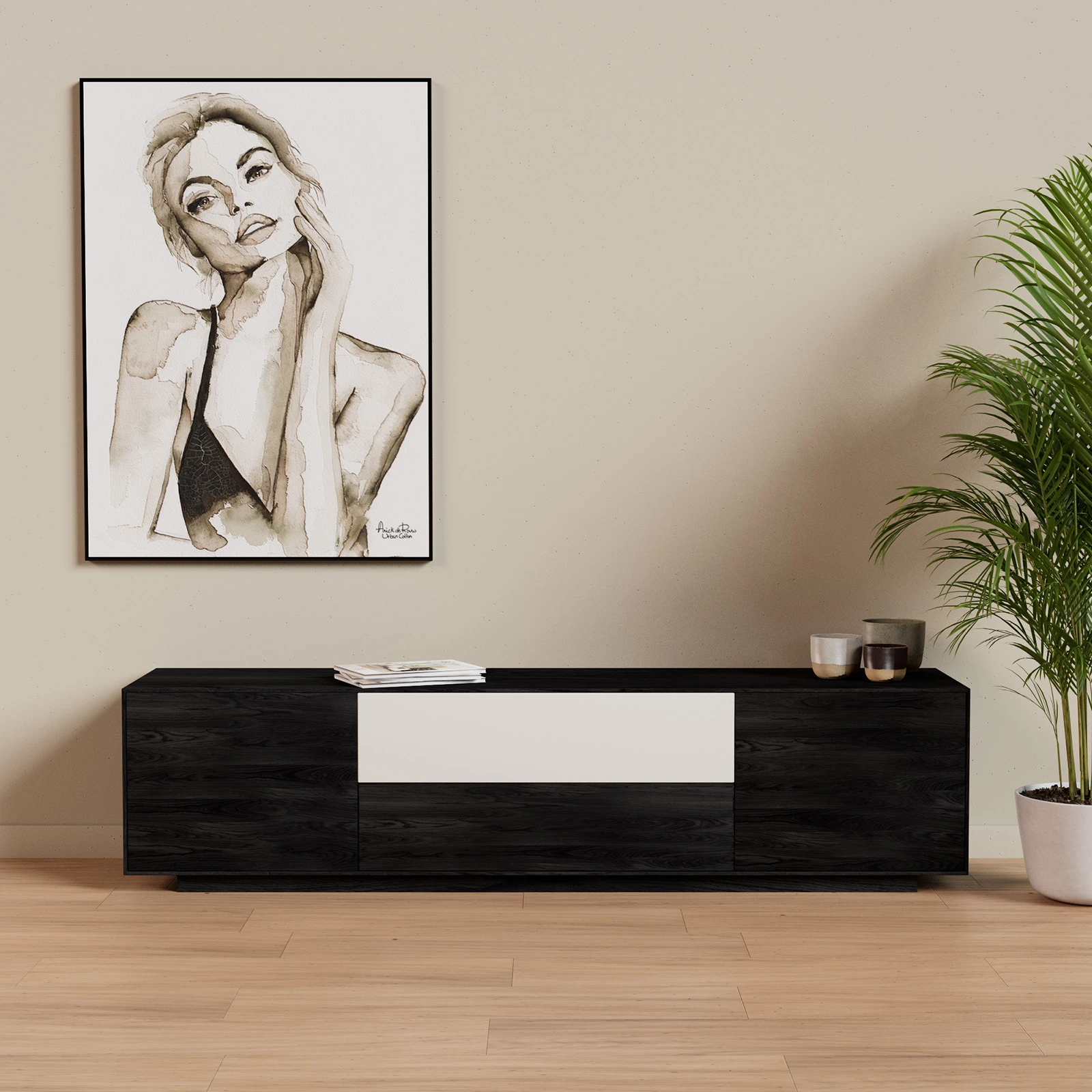 TV Meubel Black Sky 180cm Plint