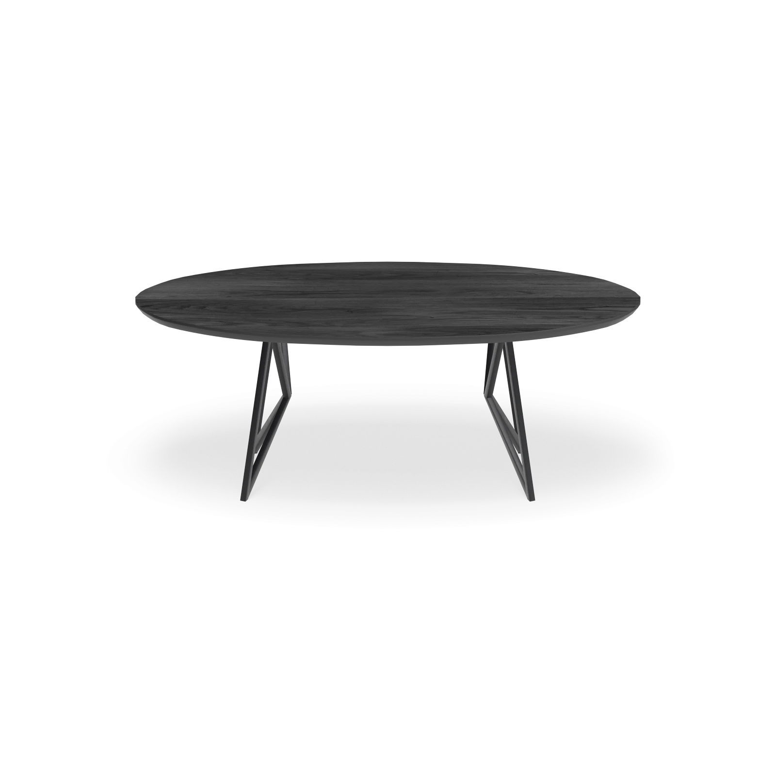 Eettafel Crosse (los) - Ovaal HPL Houtlook Zwart (200x105cm)