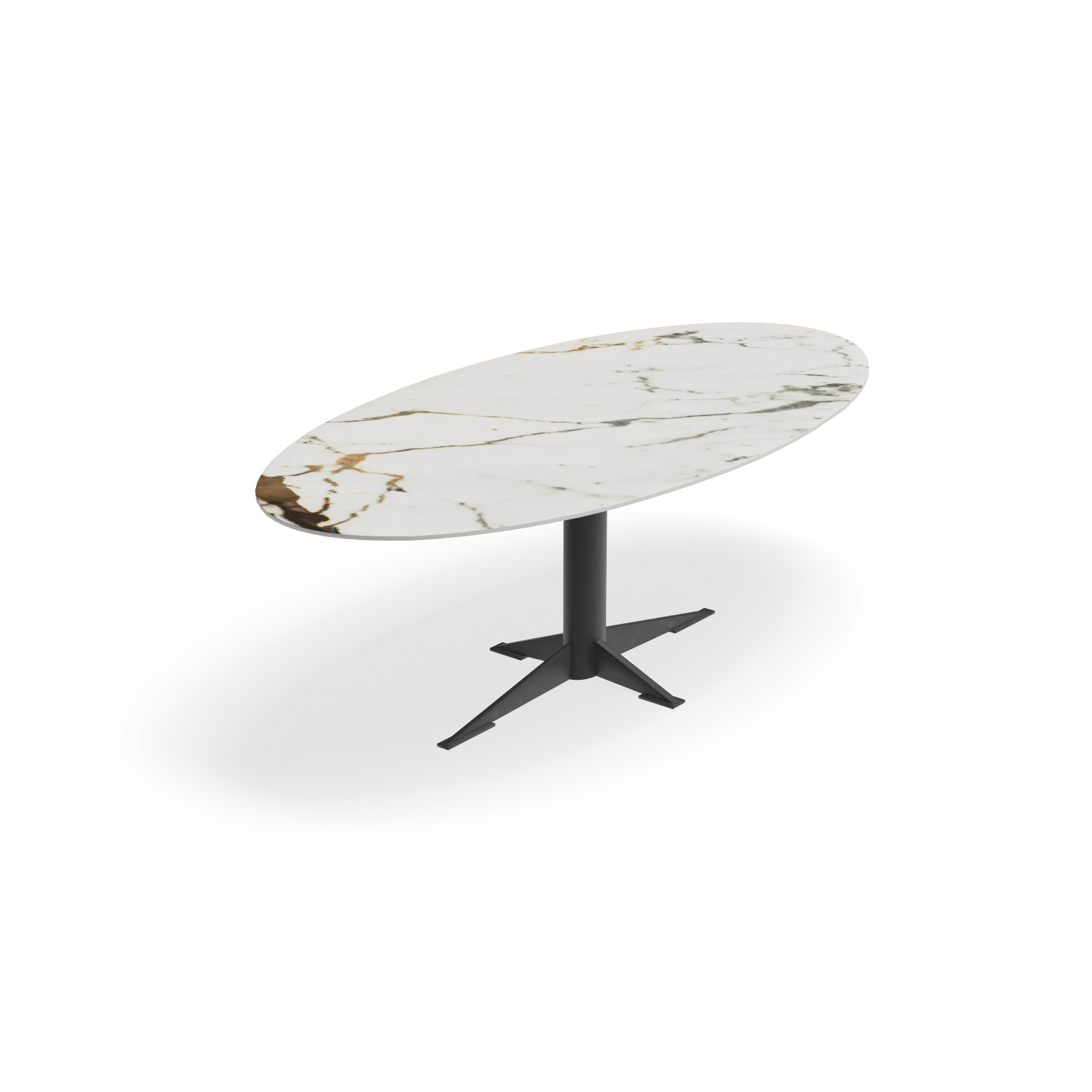 Eettafel Westfield - Ovaal Keramiek Golden White Satin (220x110cm)