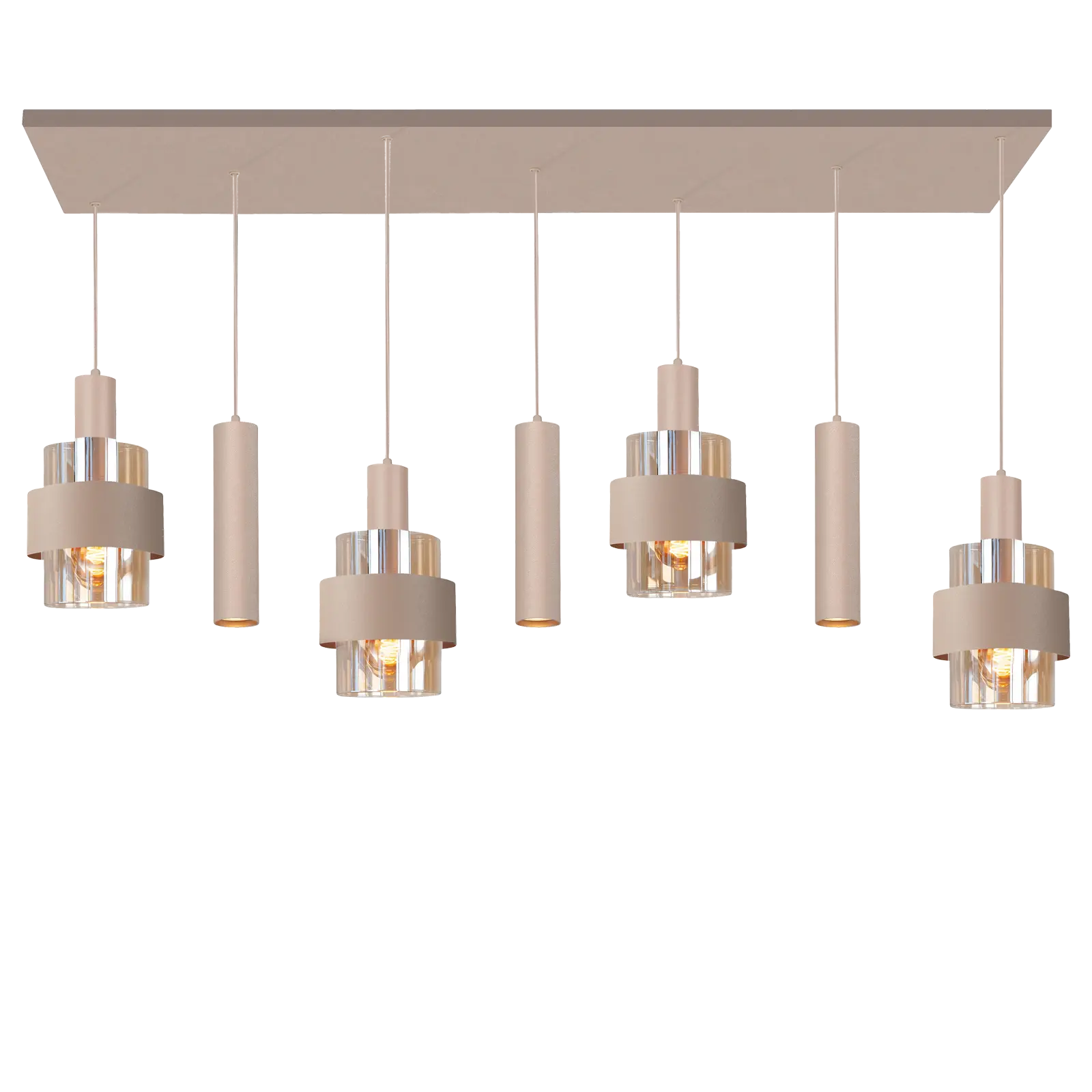Hanglamp (7 lichts) Marrone - Zand 