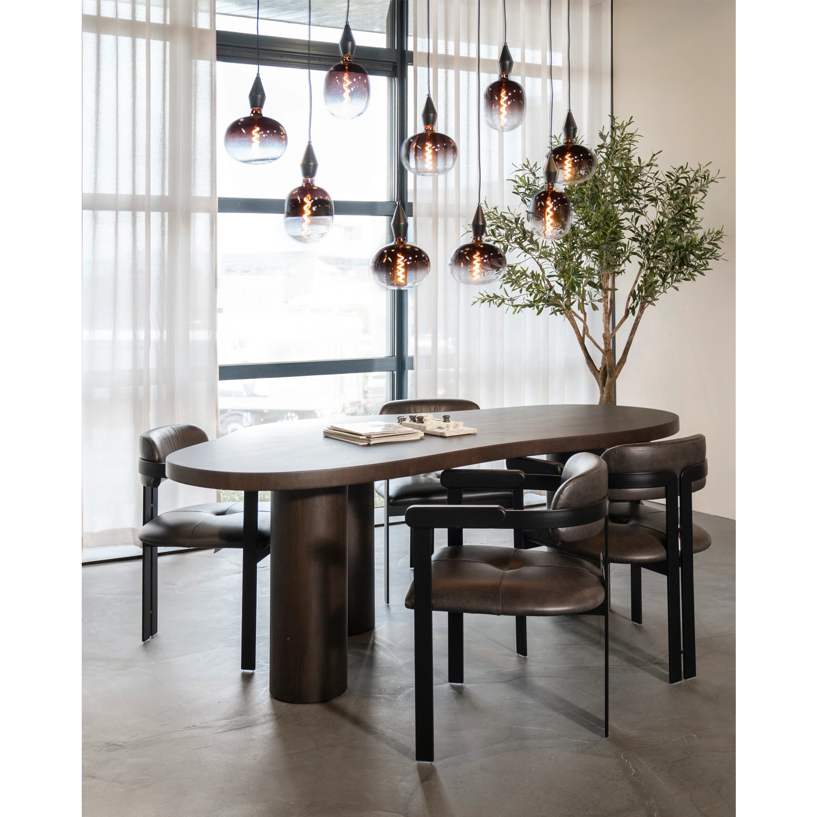 Eettafel (215x110cm) Bobbie - Donkerbruin