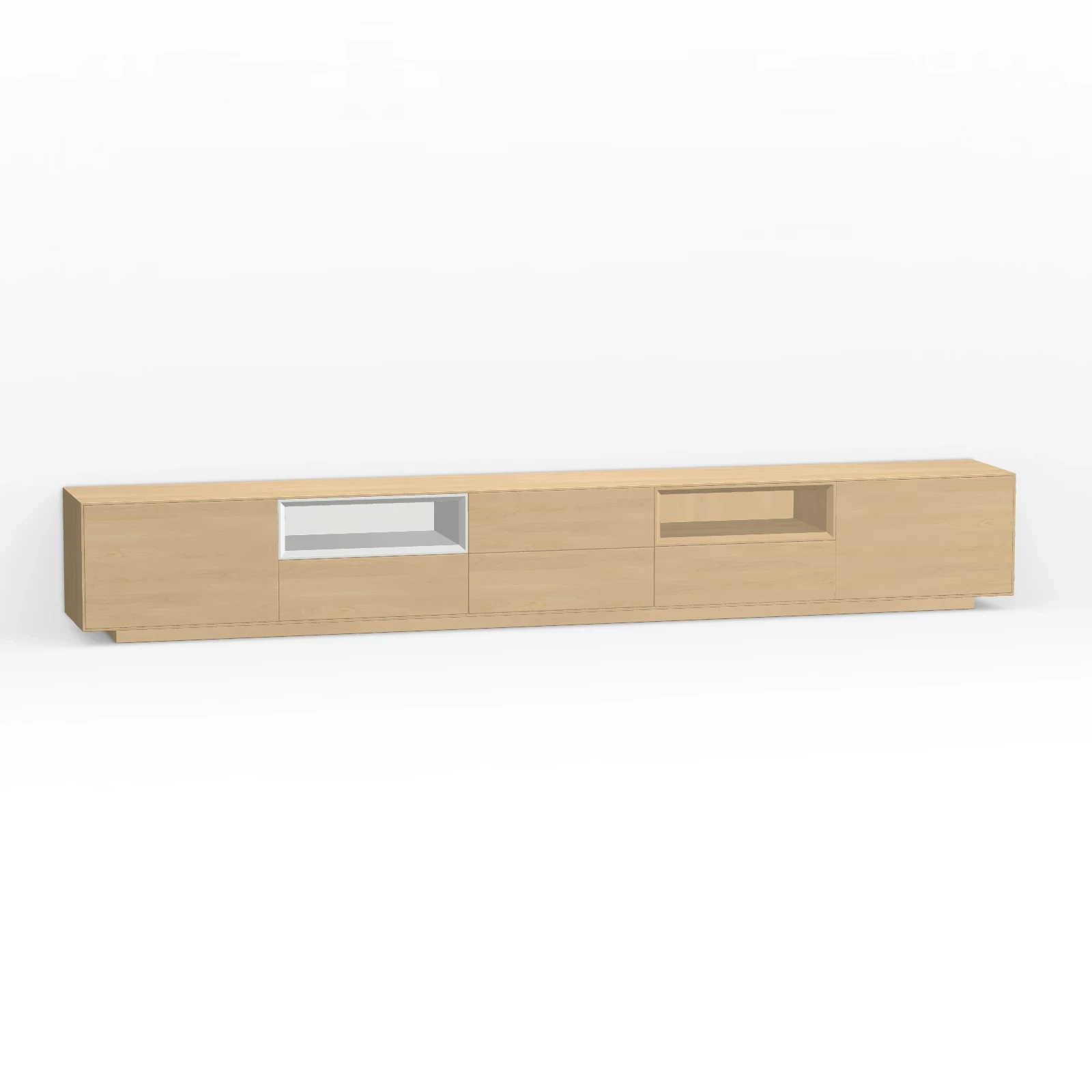 TV Meubel Nature White 300cm Plint