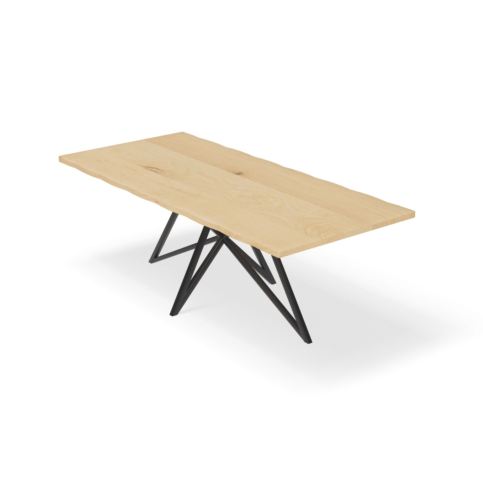 Eettafel Crosse - Rechthoekig Boomstam Eiken Nature White (220x100cm)