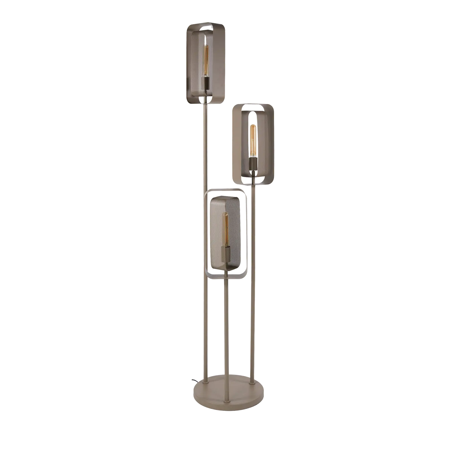 Vloerlamp Mesh Rotate - getrapt 3-lichts - Beige