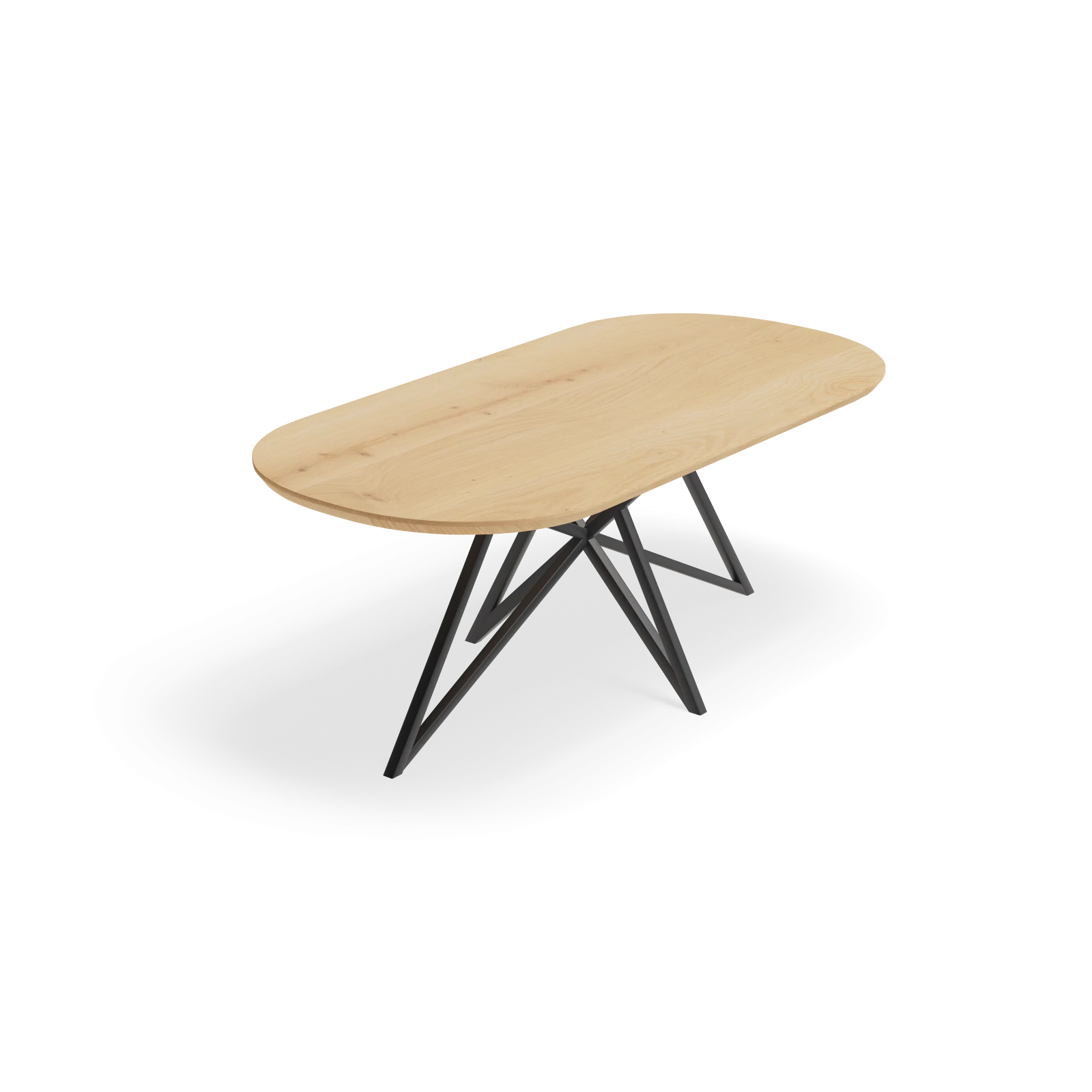 Eettafel Crosse - Halve Cirkel Eiken Nature White (220x100cm)