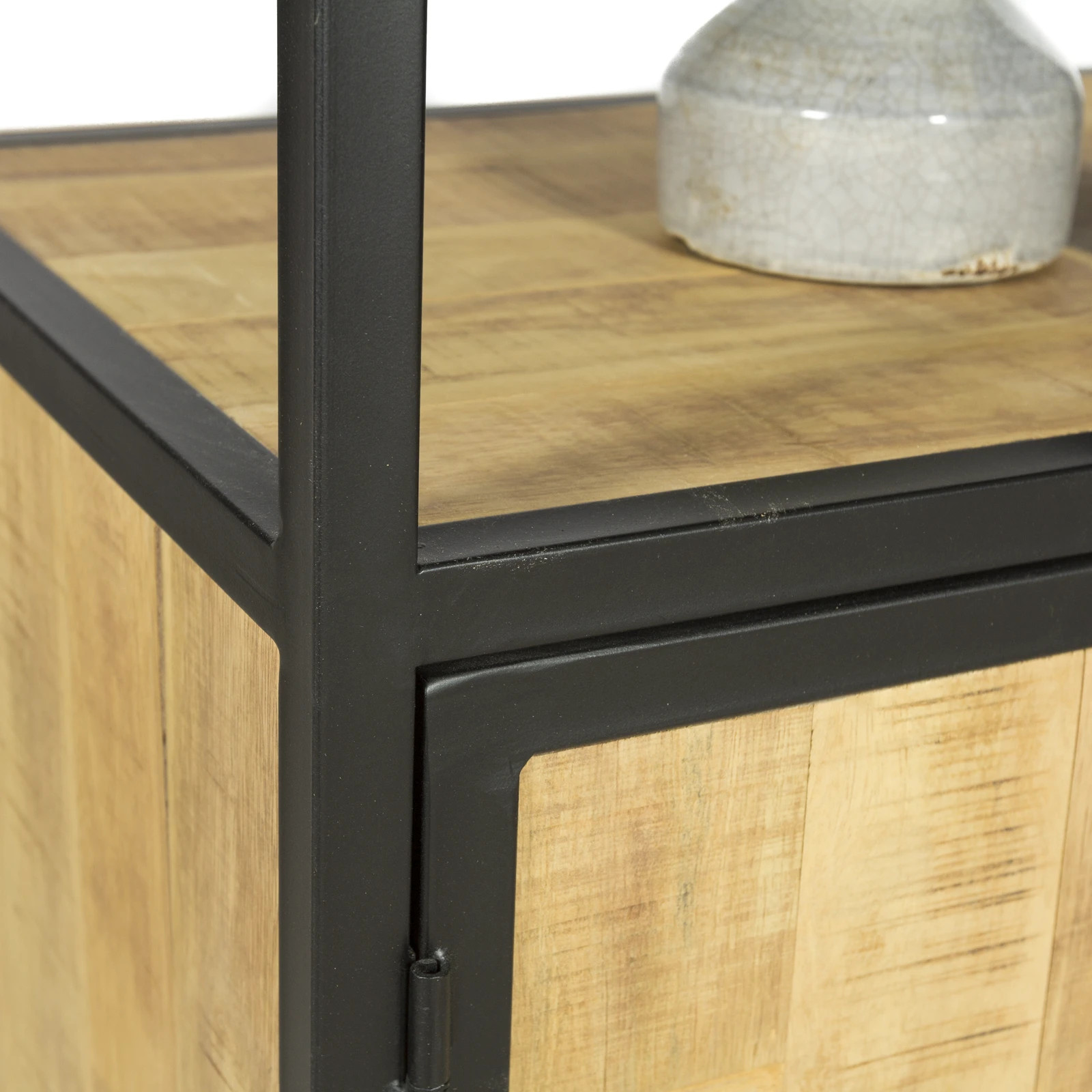 Opbergkast (2 deuren) Breeze - Seasoned Brown/Metaal Zwart