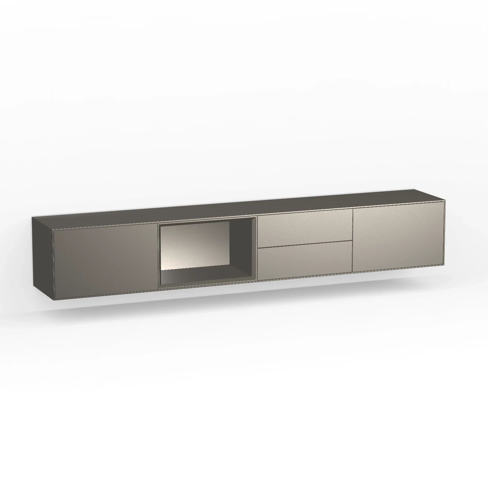 TV Meubel Pearl Mouse Grey 240cm Zwevend
