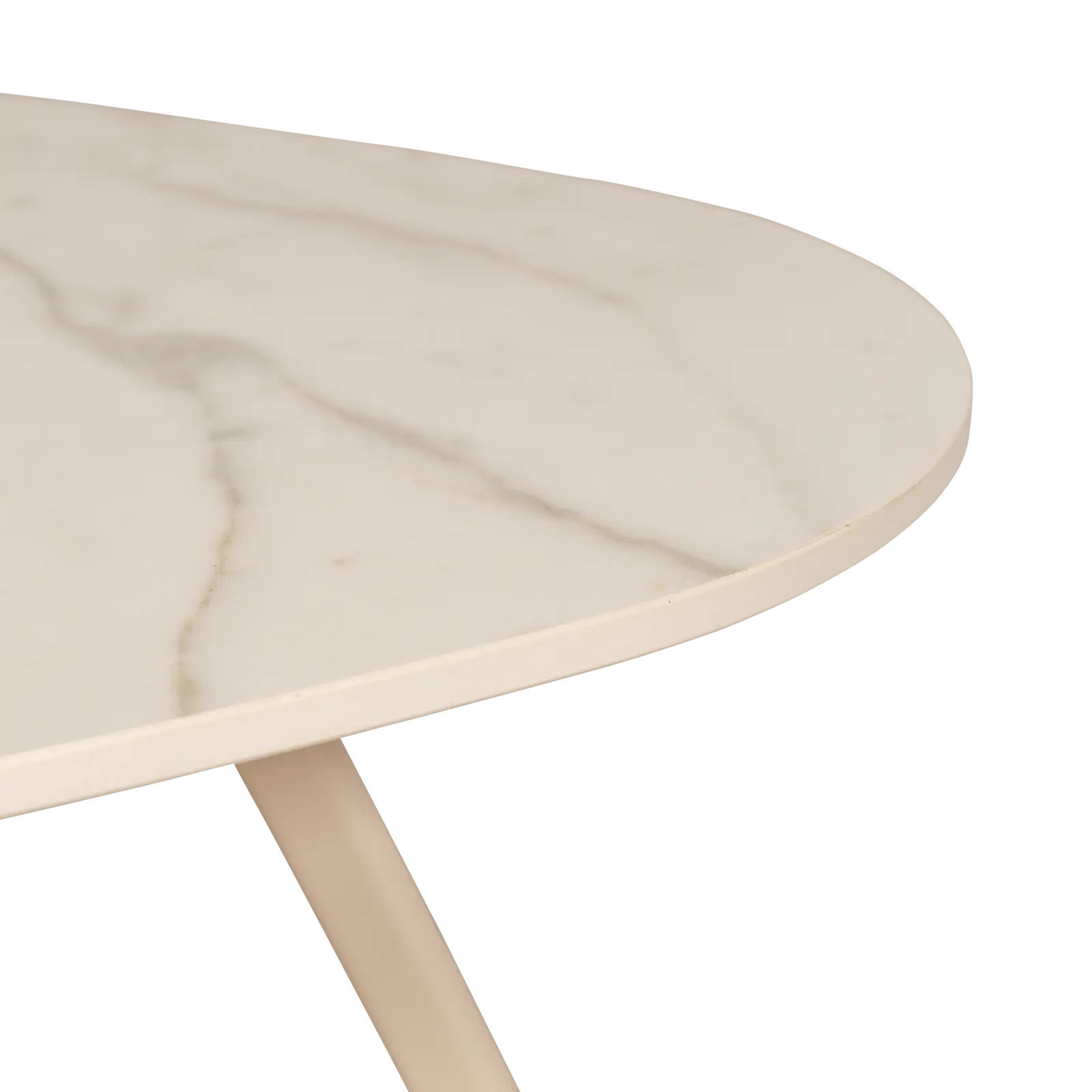 Salontafel Trenta - kiezelvorm 80x55 cm - Keramiek Golden White Satin