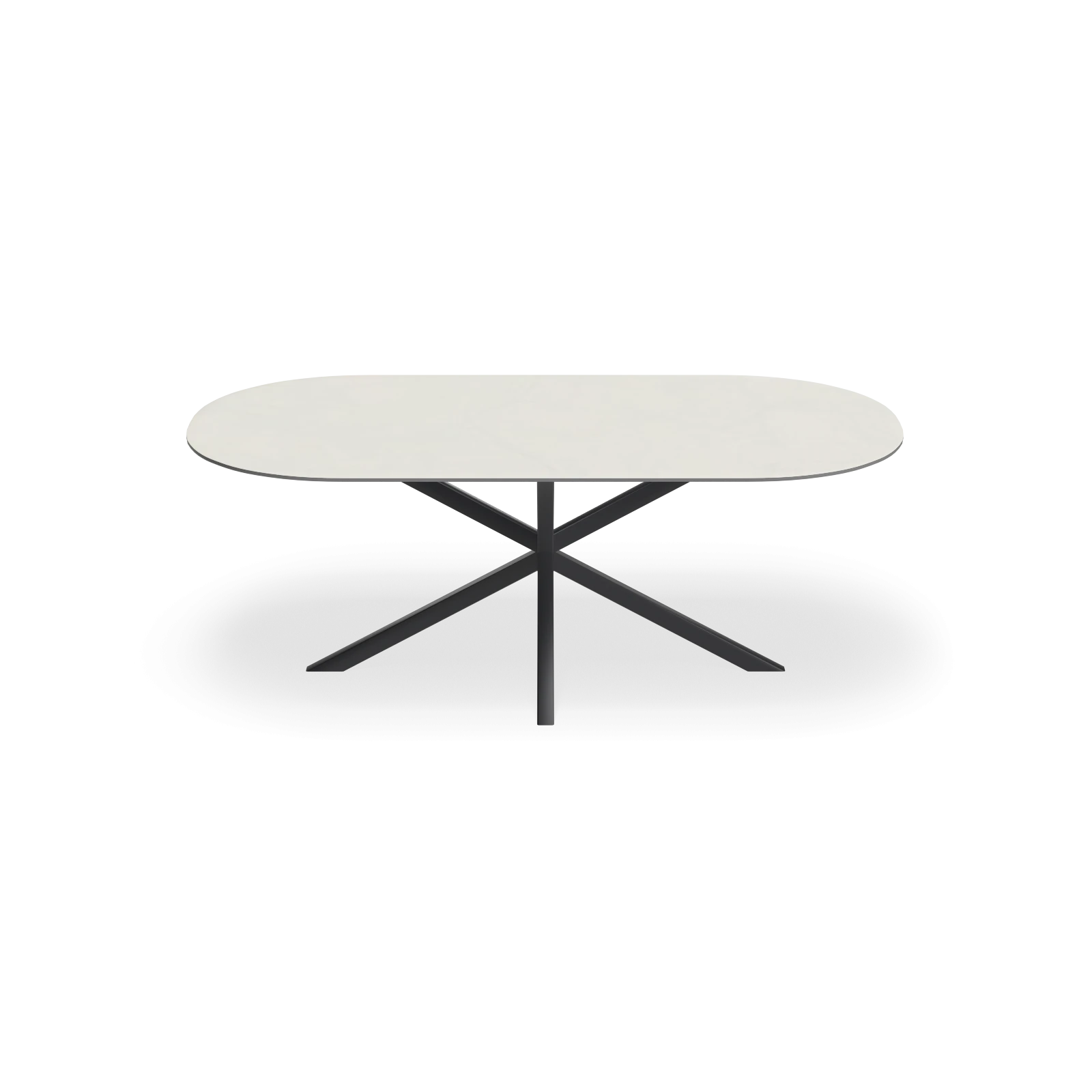 Eettafel North - Halve Cirkel Keramiek Altissimo Satin (200x100cm)