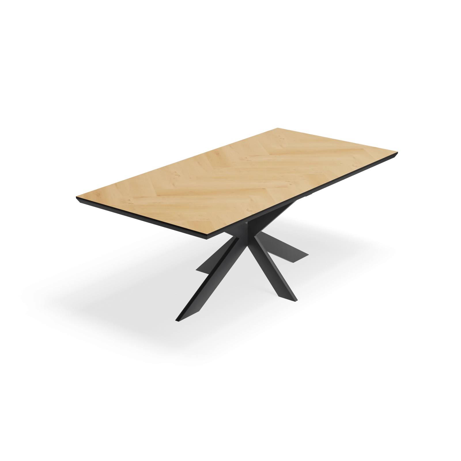 Eettafel Matrix - Rechthoek Eiken Visgraat Nature White (200x100cm)