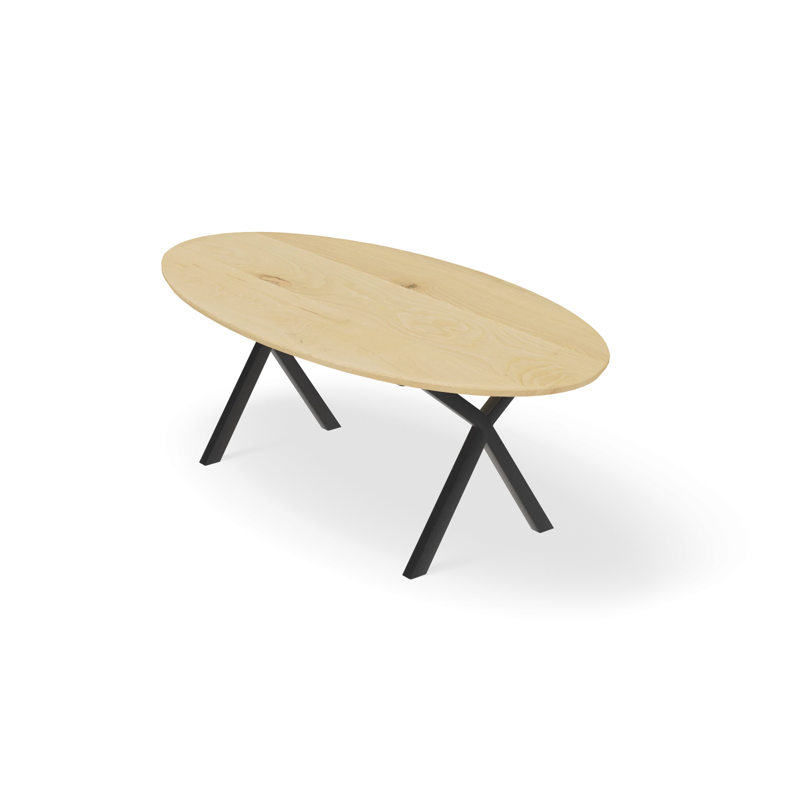 Eettafel X Poot(dun) - Ovaal Eiken Nature White (220x110cm)