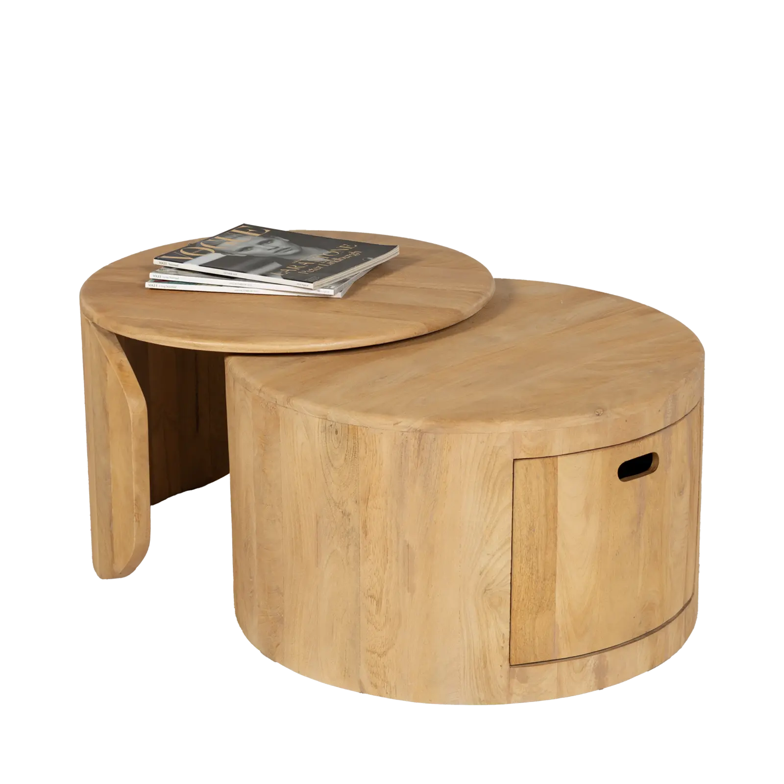 Salontafel set van 2 Buddy - rond - Mangohout Loom