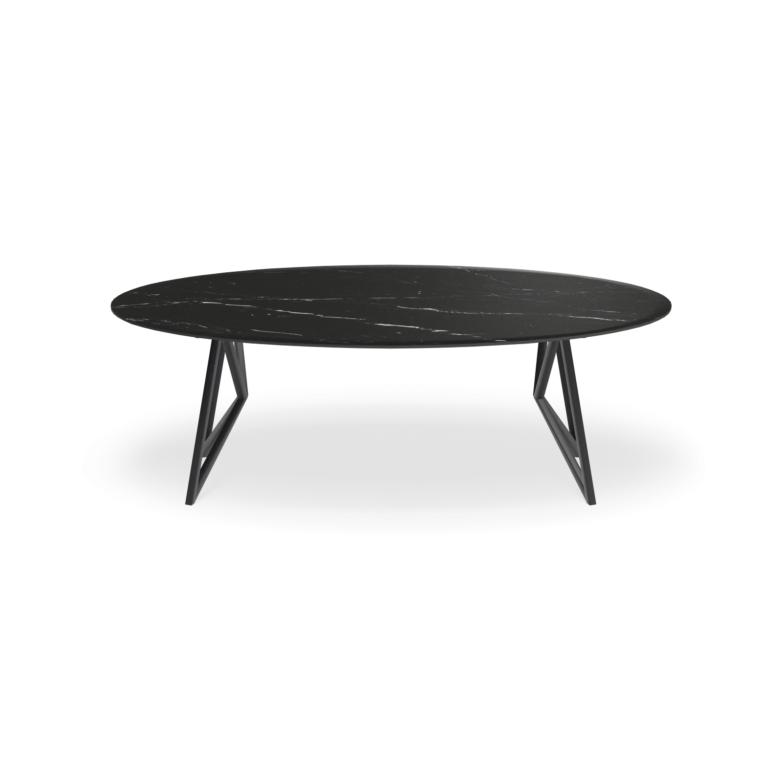Eettafel Crosse Los - Ovaal Keramiek Elegant Black (220x110cm)