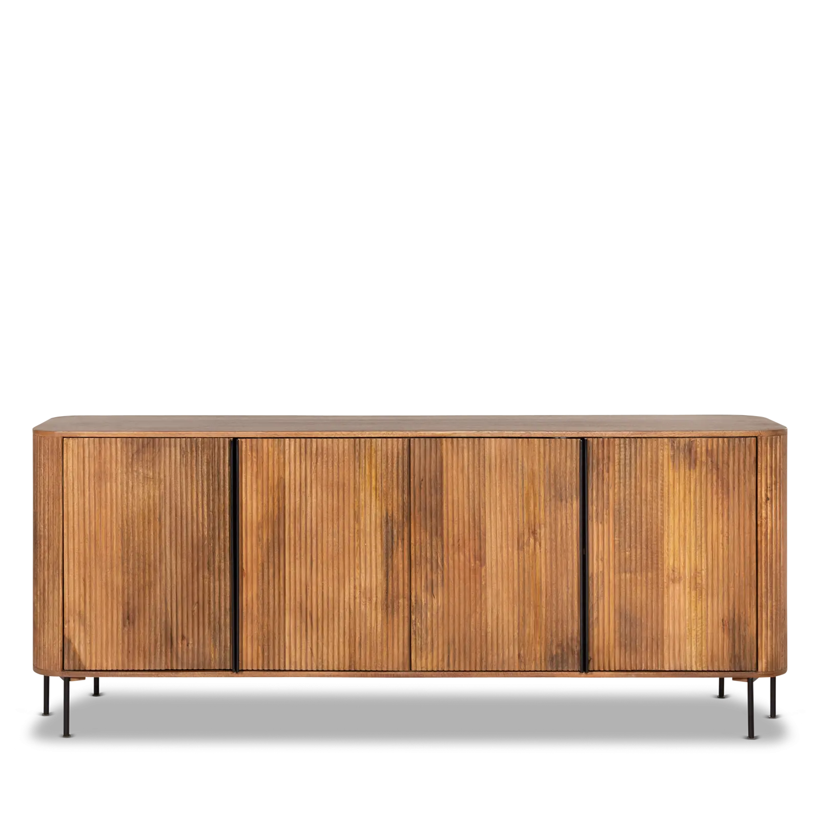 Dressoir Amare - 200 cm - Mangohout Lichtbruin - 4 deuren