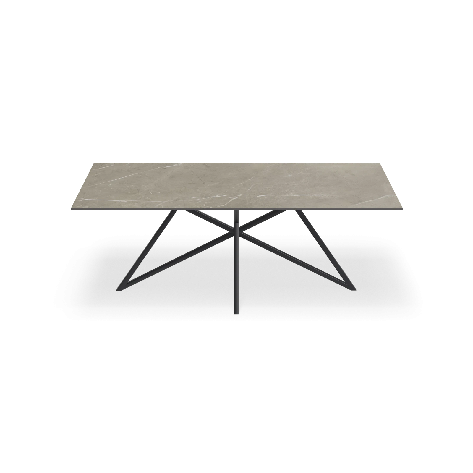 Eettafel Crosse - Rechthoek Keramiek Tafu Satin (200x100cm)