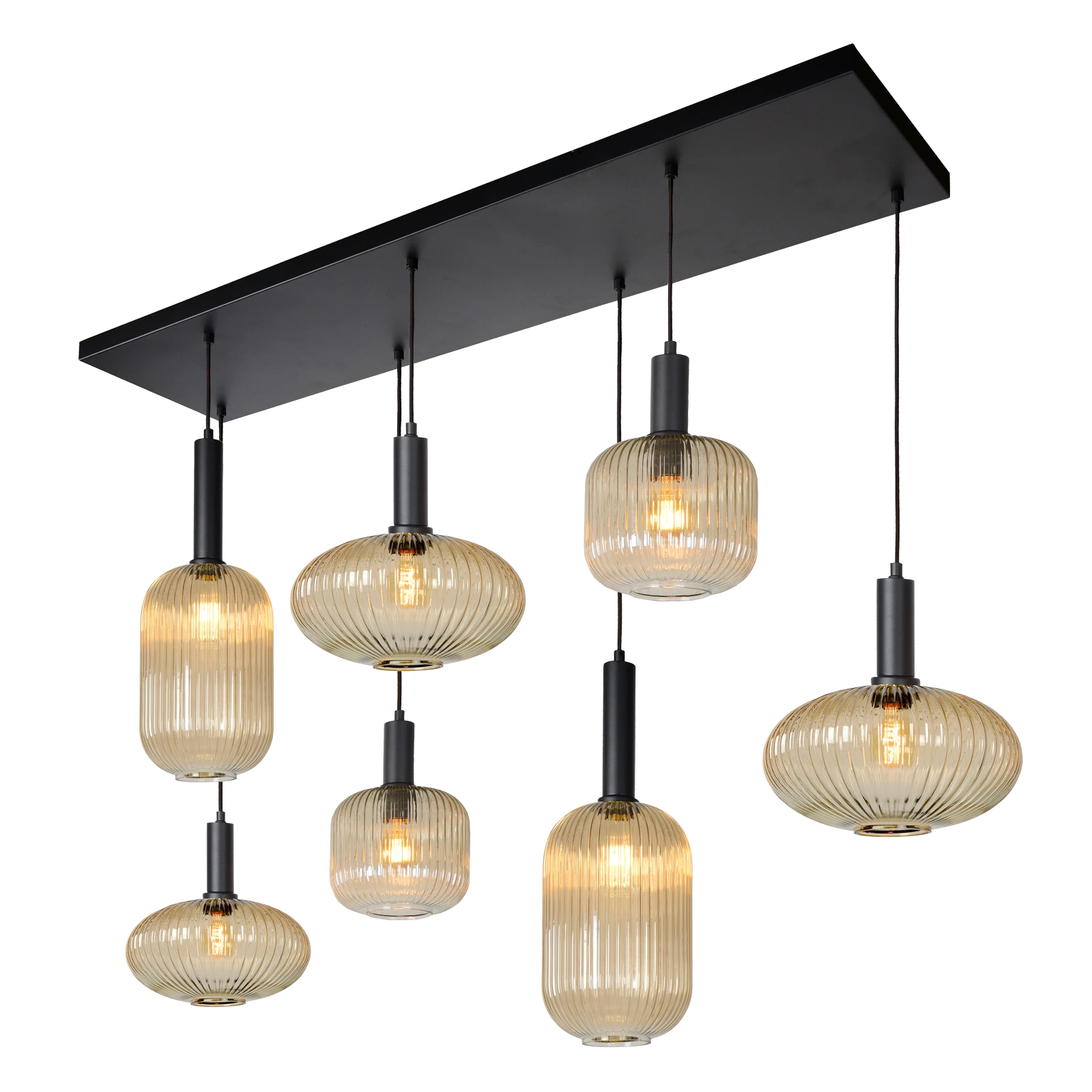 Hanglamp (7 lichts) Maloto - Amber