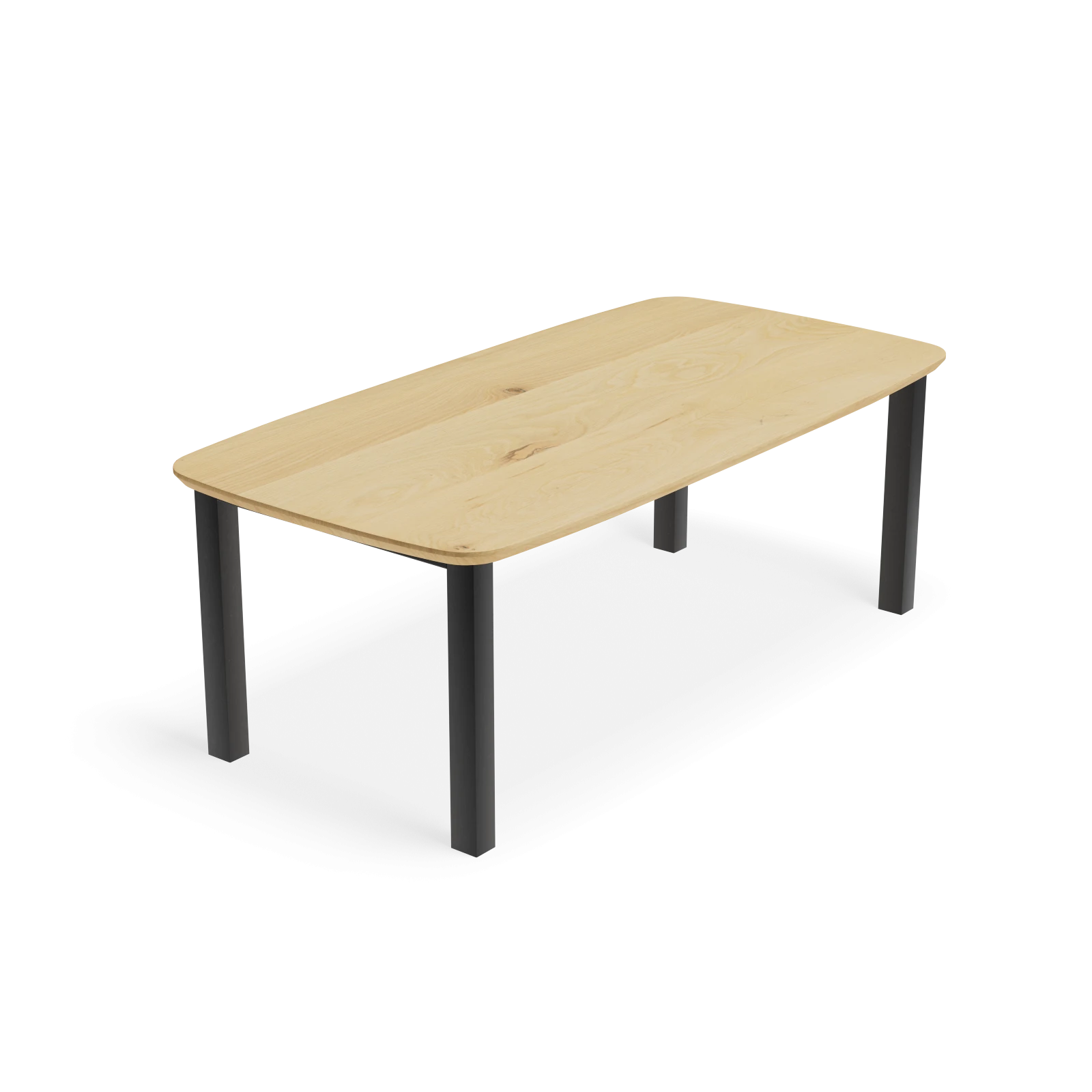 Eettafel Rechte poot(90cm) - Deens Ovaal Eiken Nature White (220x110cm)