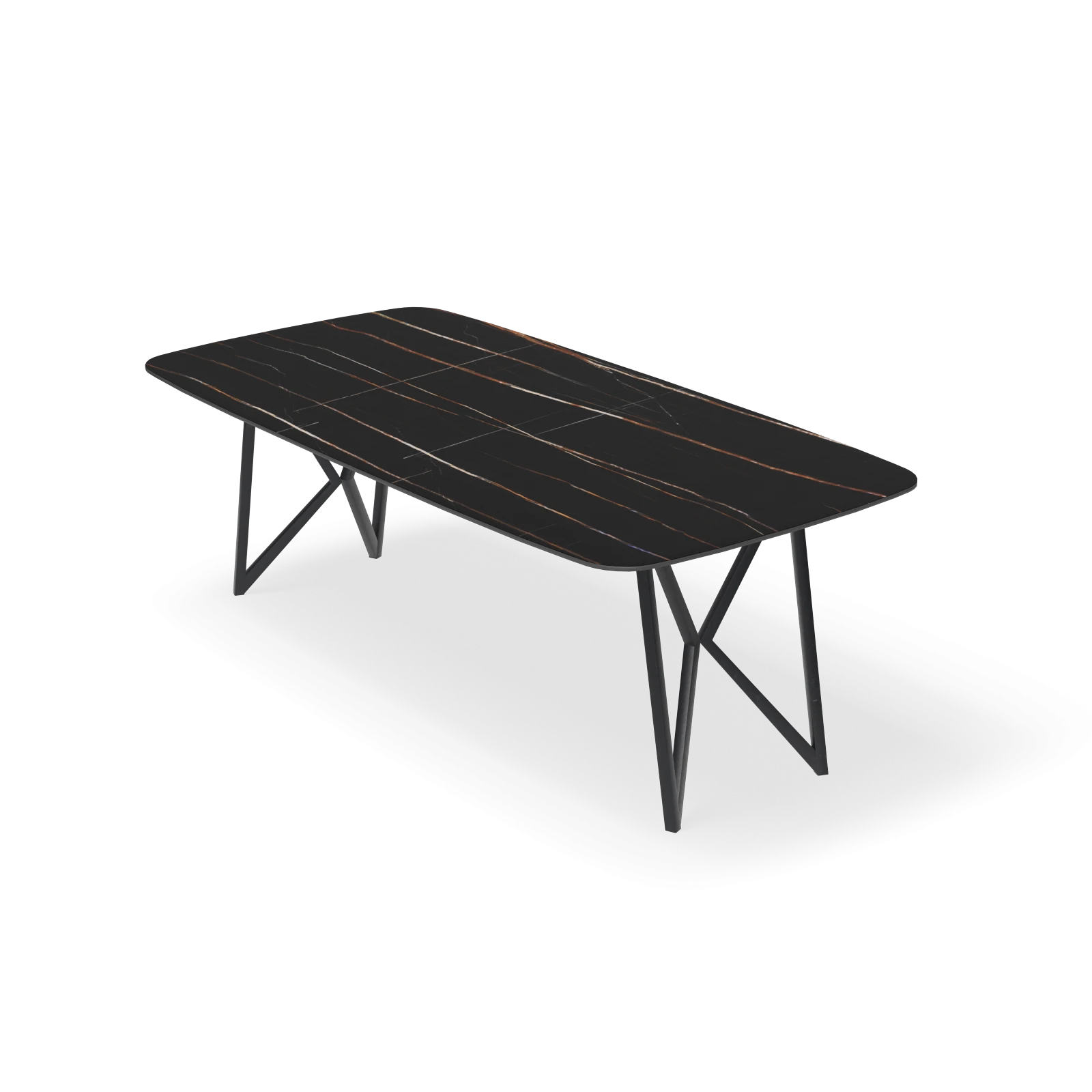 Eettafel Crosse (los) - Deens Ovaal Keramiek Sahara Noir Satin (220x110cm)