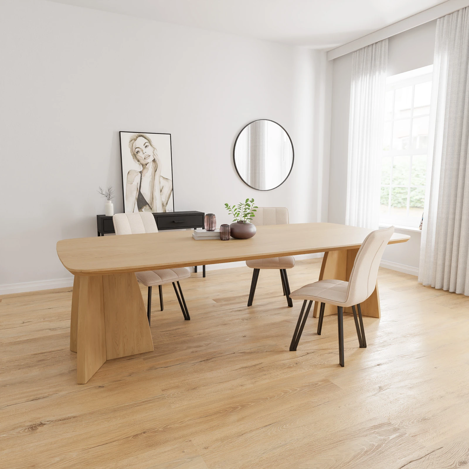 Eettafel Shiso - Deens Ovaal Nature White (260x120cm)