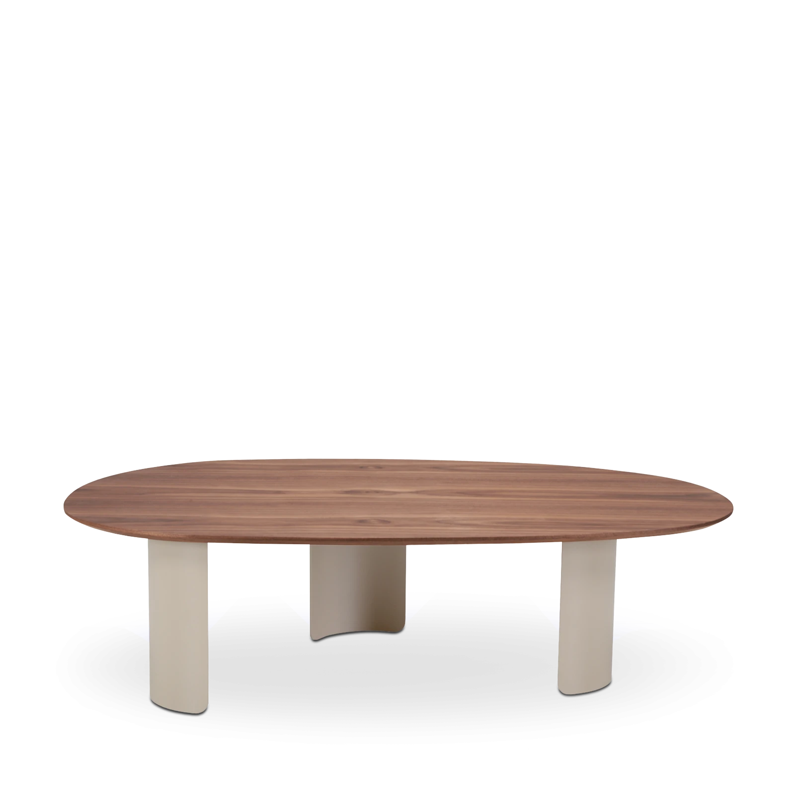 Salontafel Fidenza (organisch 124x75cm - poot: creme) - Walnoot