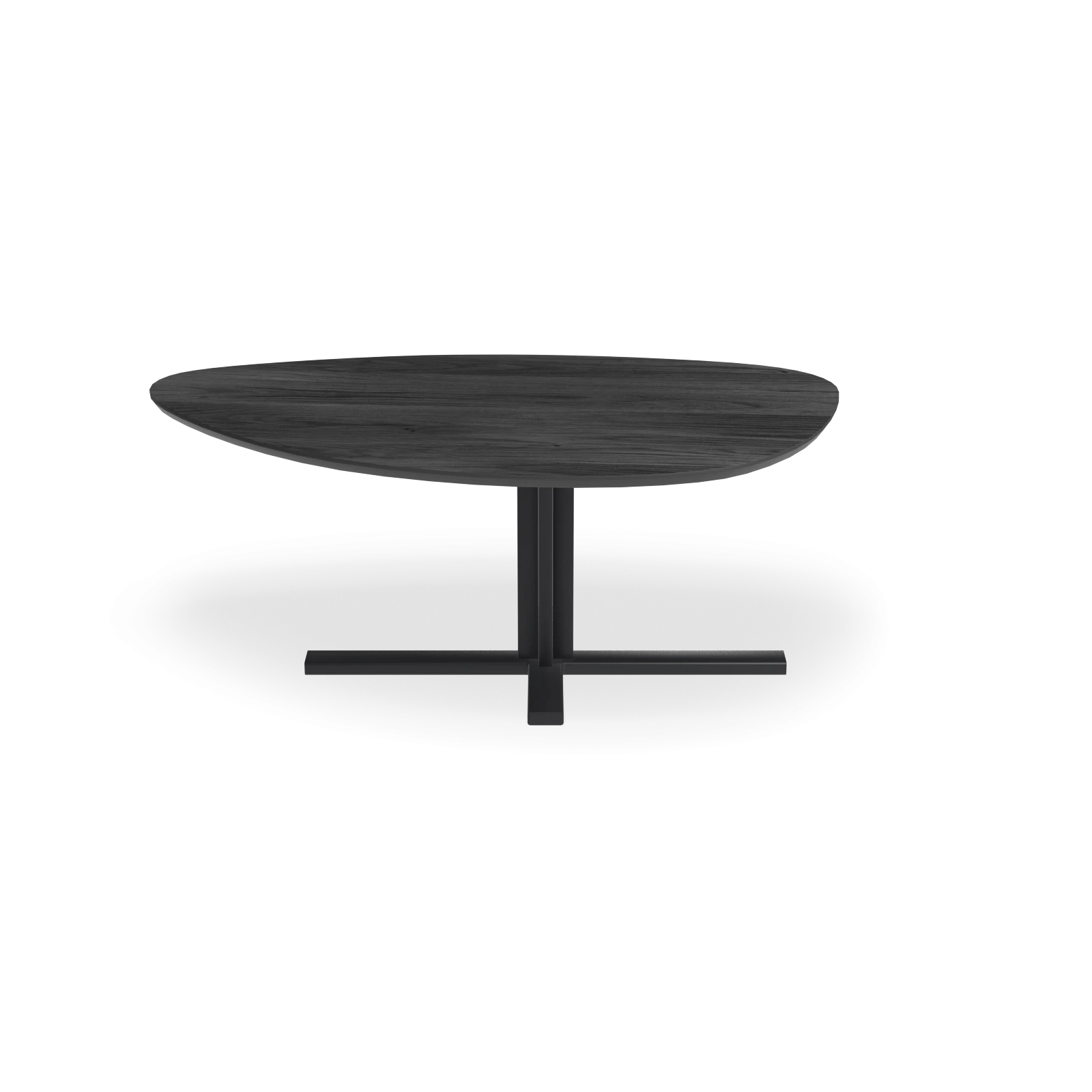 Eettafel Kolos - Kiezel HPL Houtlook Zwart (200x120cm)