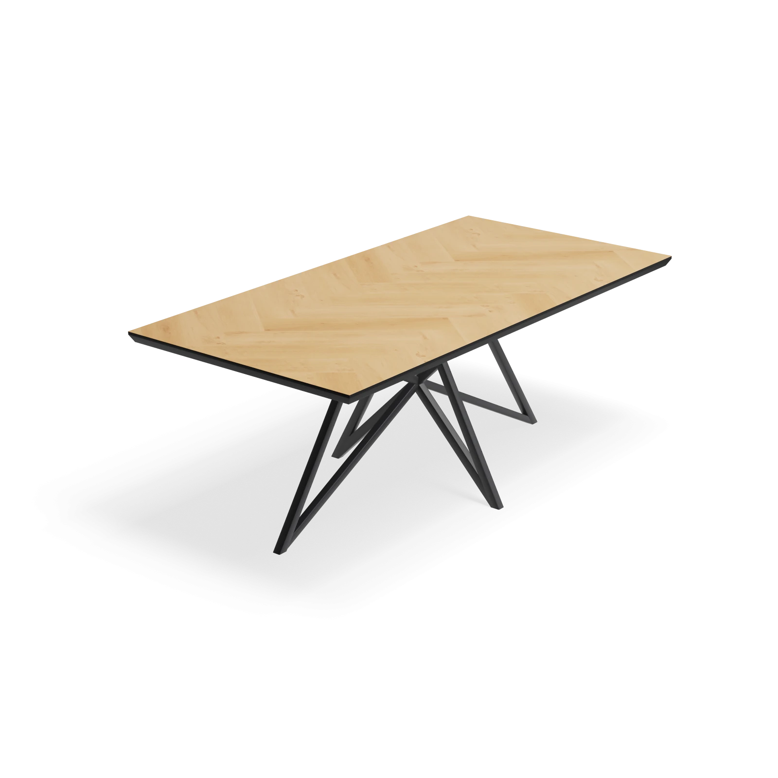 Eettafel Crosse - Rechthoek Eiken Visgraat Nature White (200x100cm)