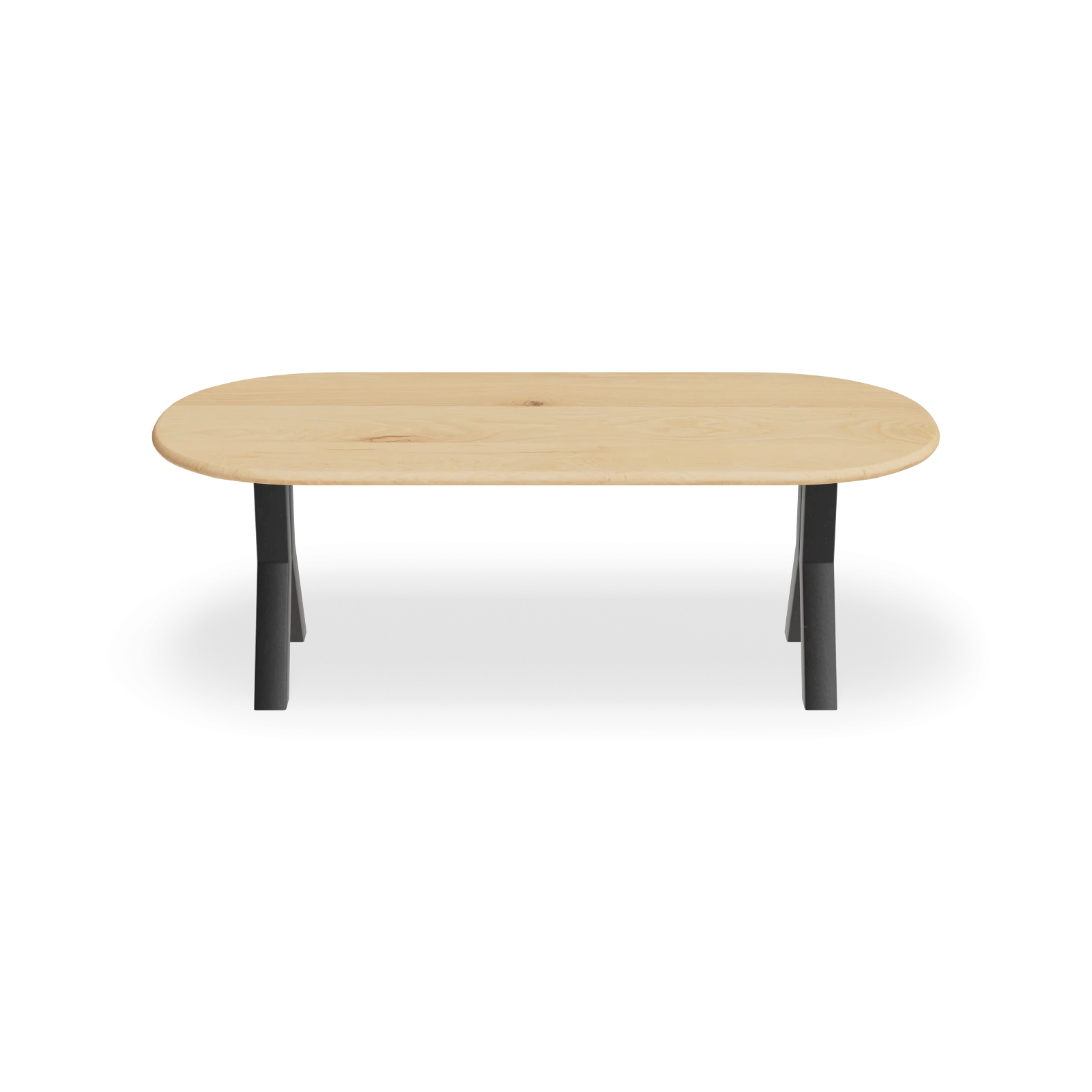 Eettafel Y poot (10x10cm) - Halve Cirkel Eiken Nature White (220x100cm)