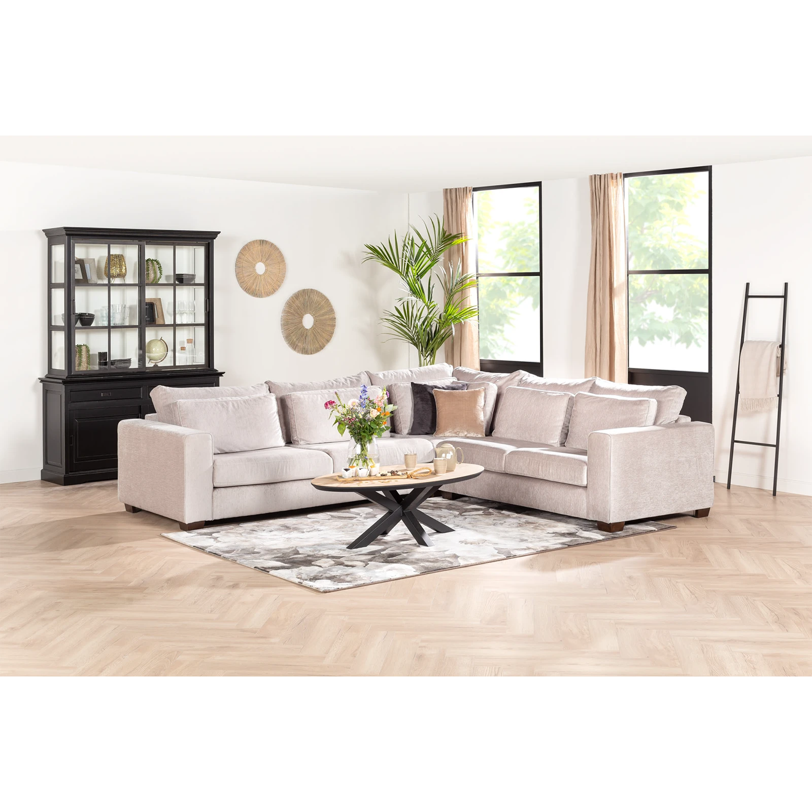 Salontafel (ovaal - 130x75cm) Parket - Nature White