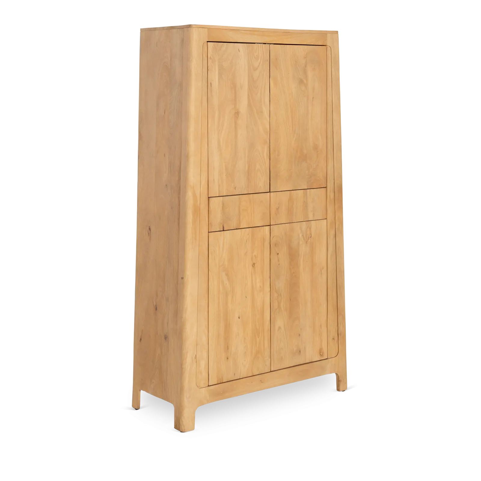 Opbergkast Latara - 100 cm - Mangohout Loom Naturel - 4 deuren