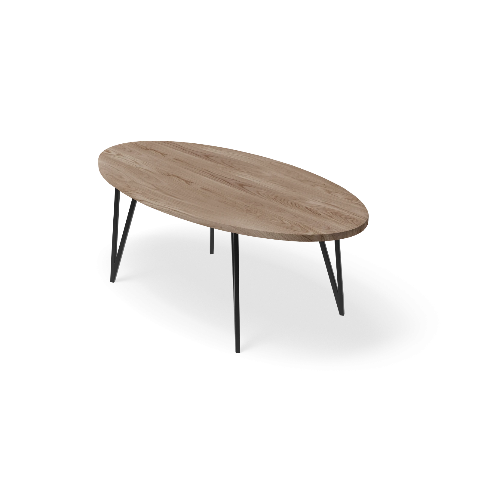 Eettafel Triangle - Ovaal Eiken Kiezel (220x110cm)