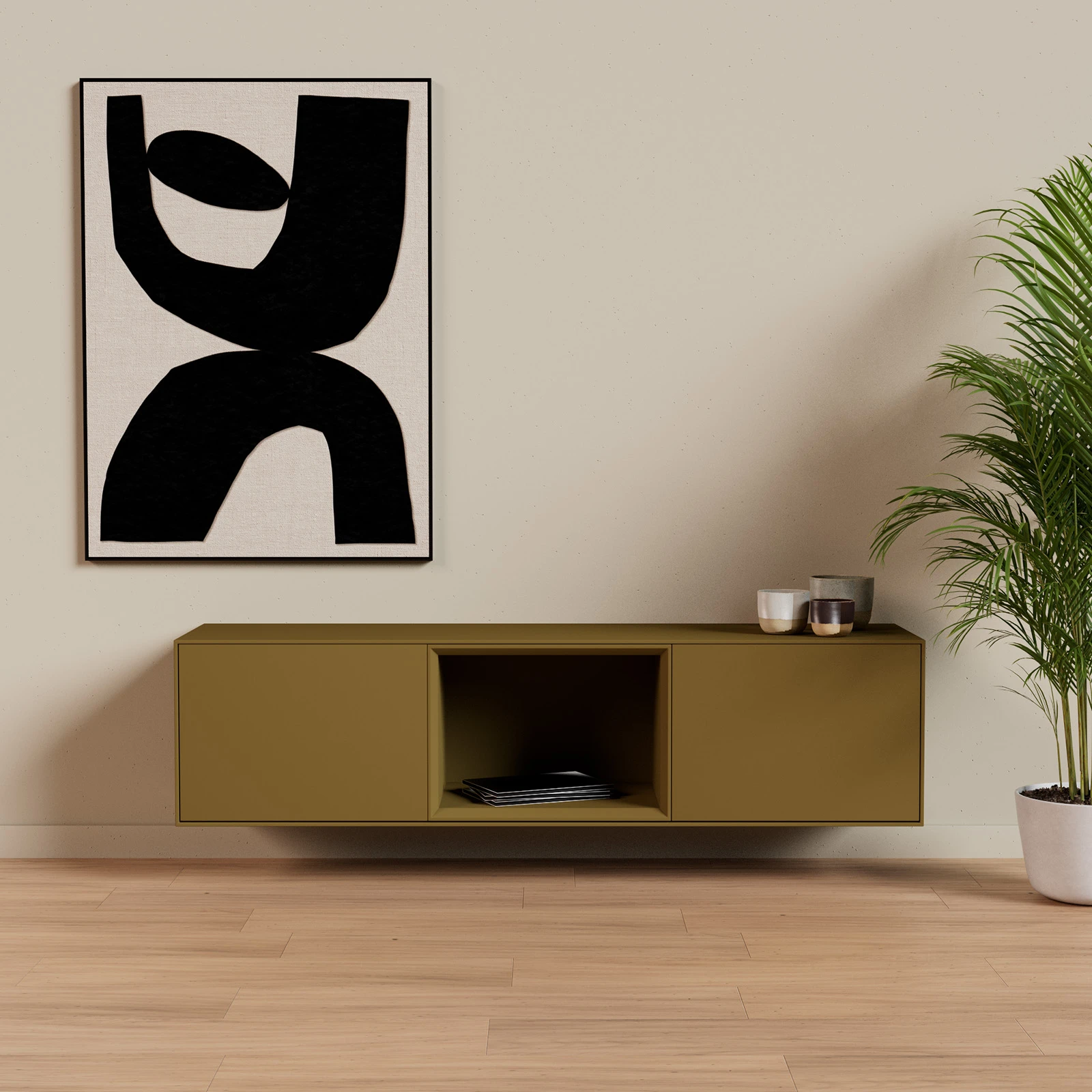 TV Meubel Green Brown 160cm Zwevend