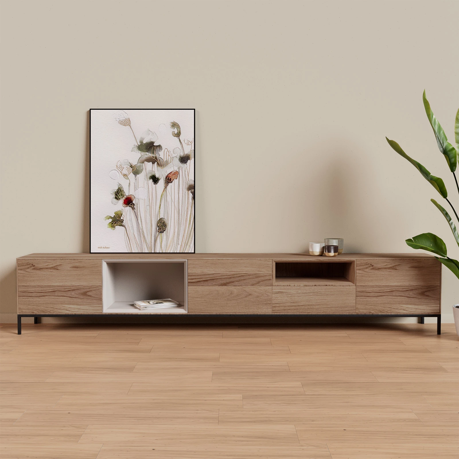 TV Meubel Kiezel 300cm Poot