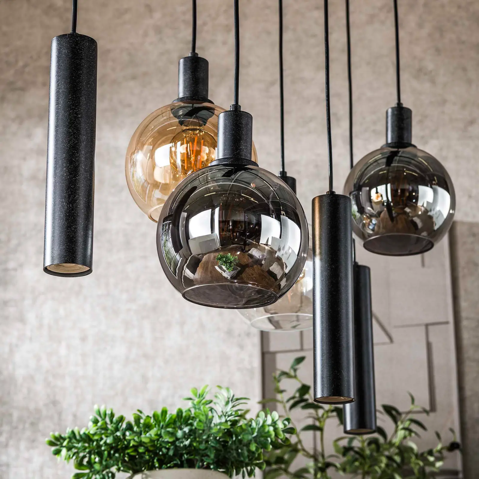 Hanglamp Sfera - 100 cm - Tricolore 4 + 3 lichts - Artic Zwart