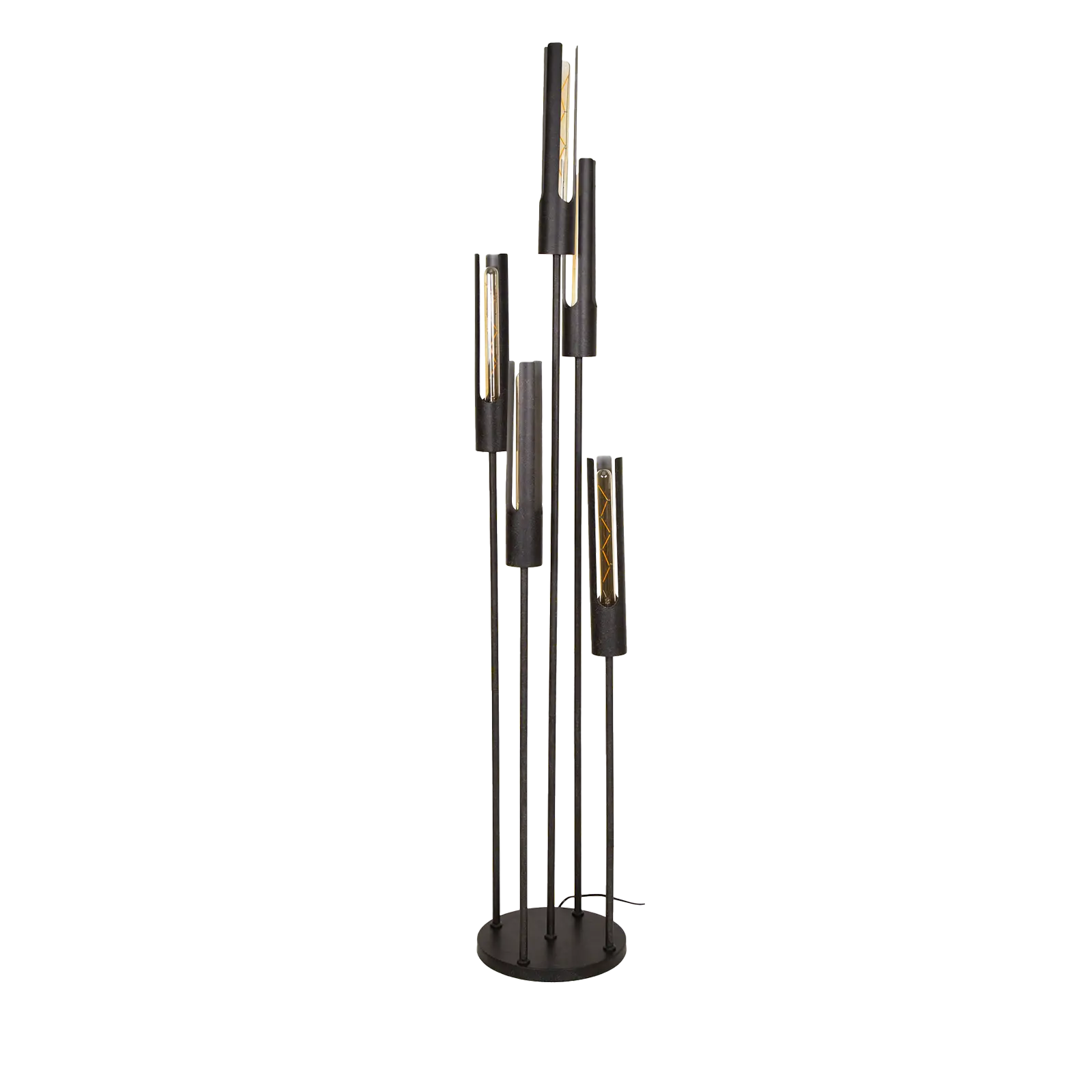 Vloerlamp Tube - getrapt 5-lichts - Artic zwart
