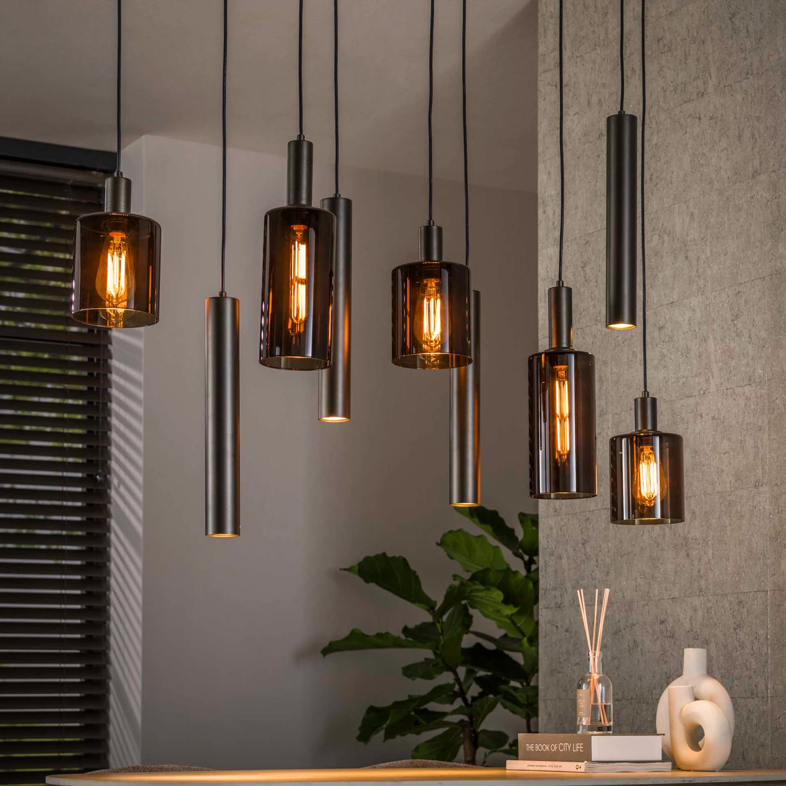 Hanglamp Sepiora (5+4 lichts) - Sienna Bruin